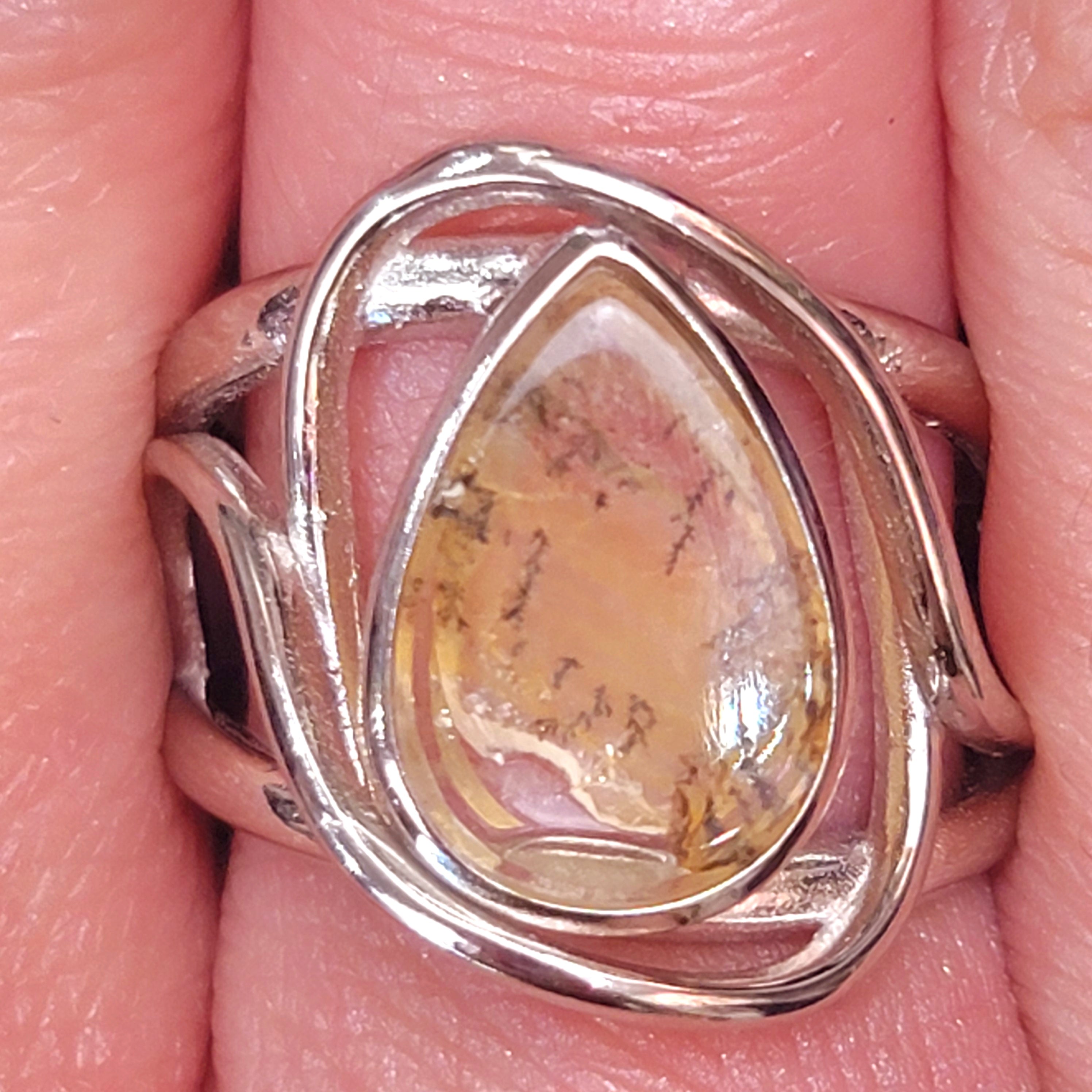 Dendritic Golden Healer Finger Bracelet for Deepening your Connection to Mother Earth
