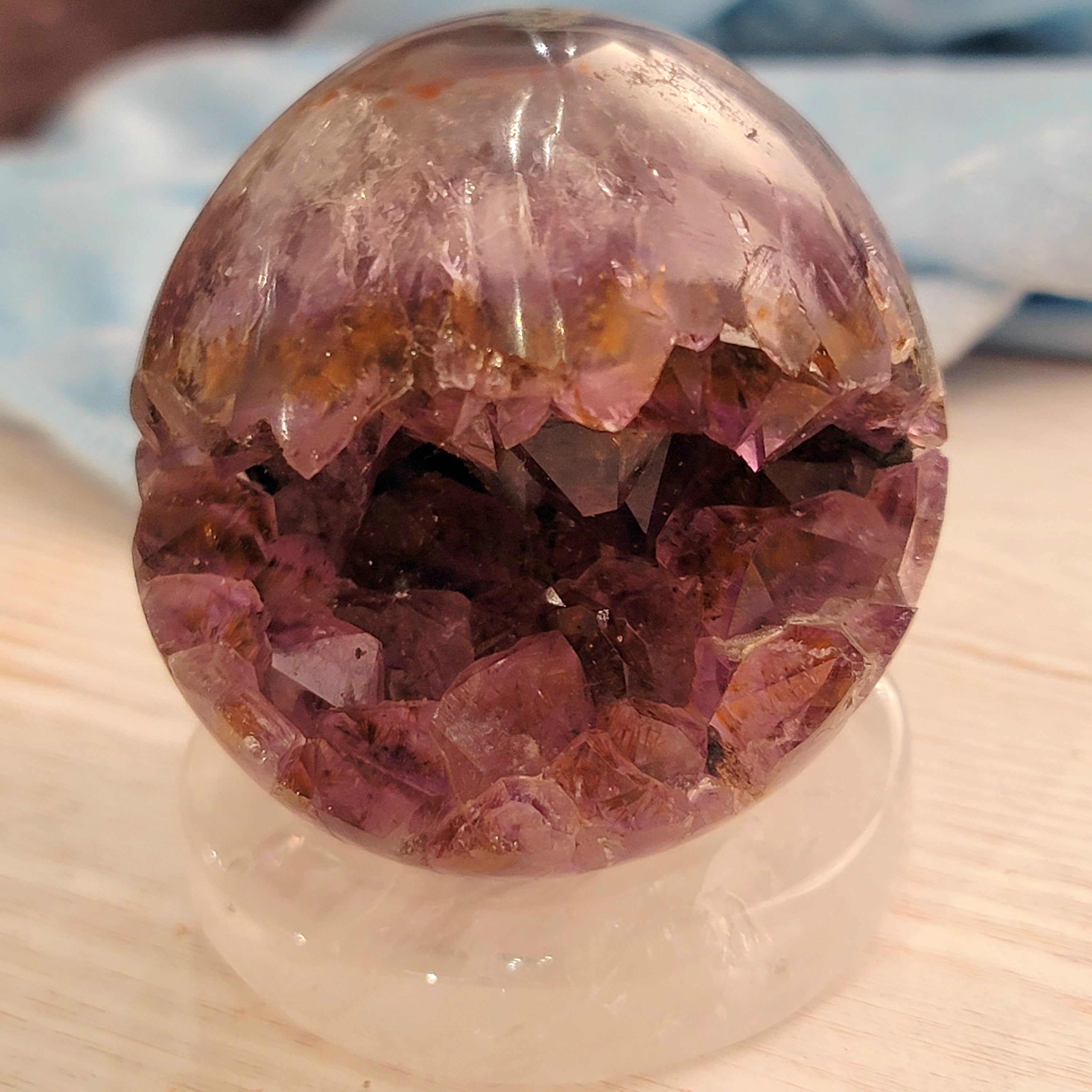 Amethyst with Gold Rutile Inclusions Sphere for Accelerating Intentions, Manifestation and Protection