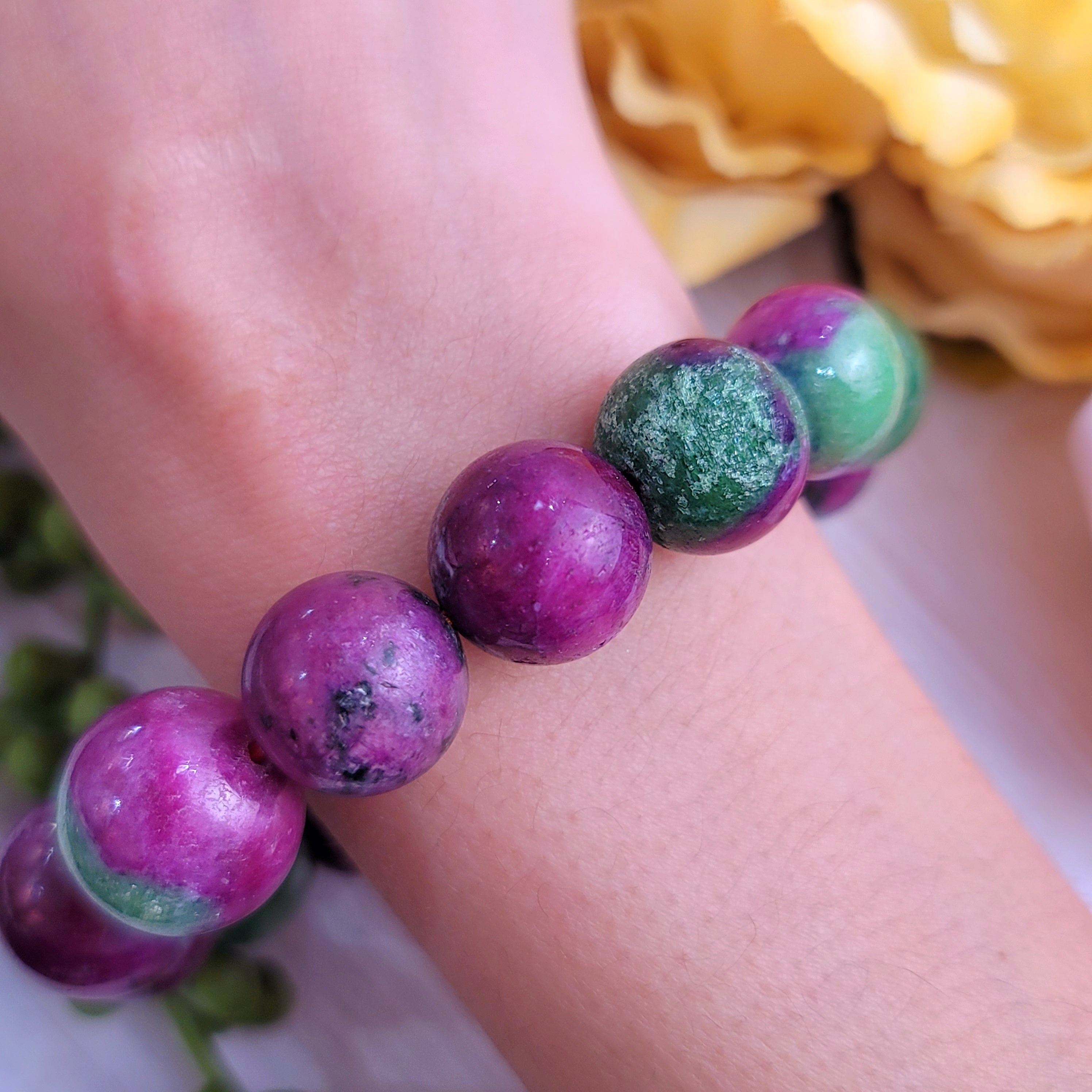 Ruby Zoisite Bracelet for Abundance, Courage and Passion