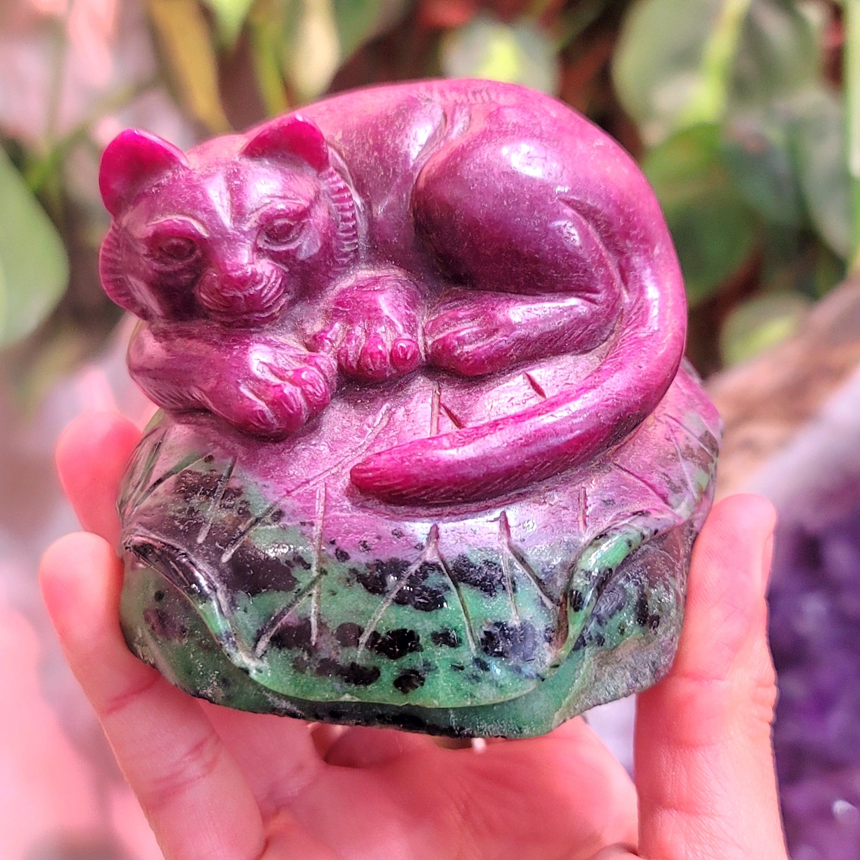 Ruby Zoisite Cat (High Quality) for Awakening, Courage and Manifesting