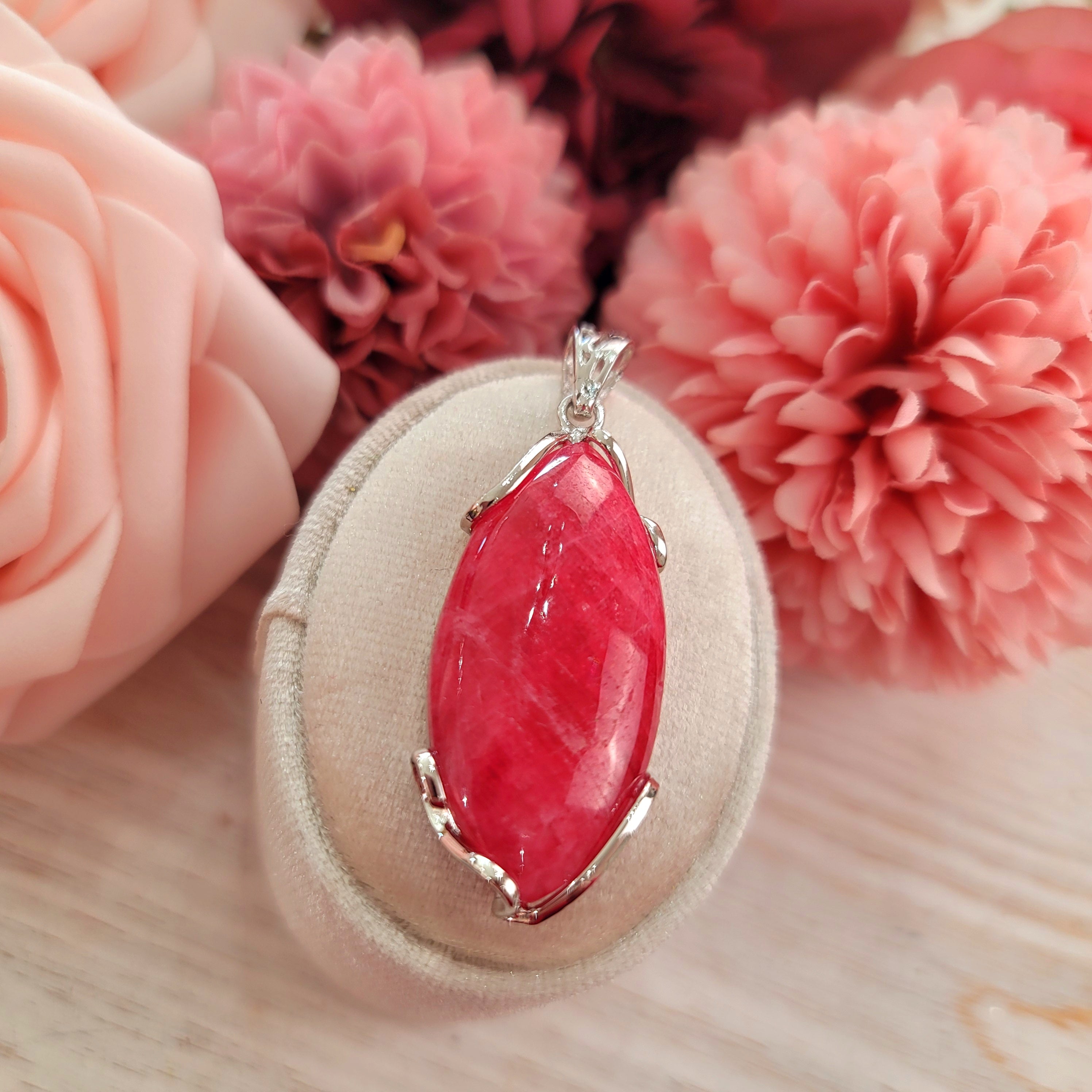 Gem Rhodonite Pendant for Loving Yourself and Enhancing your Self-Worth