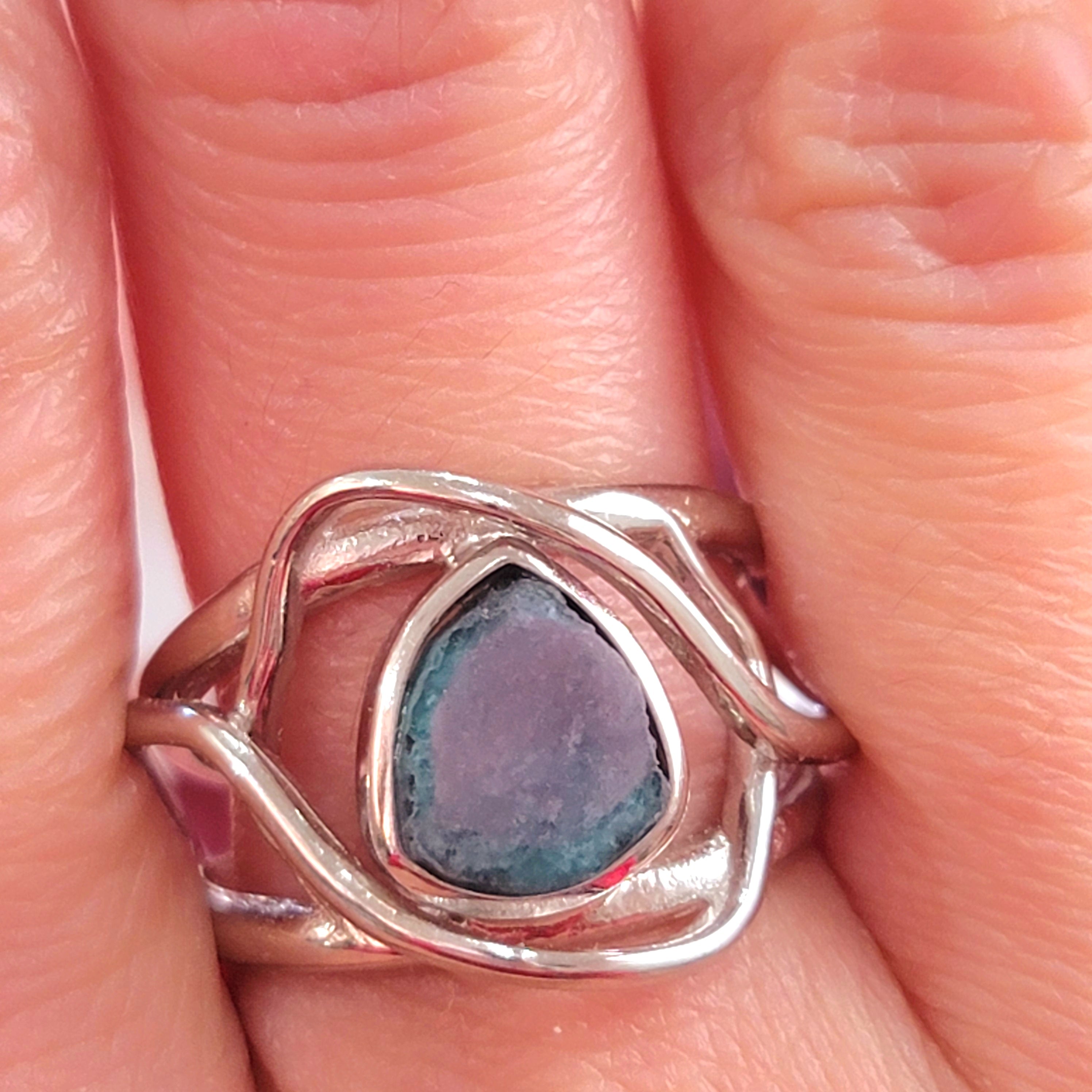 Paraiba Cotton Candy Tourmaline Adjustable Finger Ring for Healing, Joy and Love