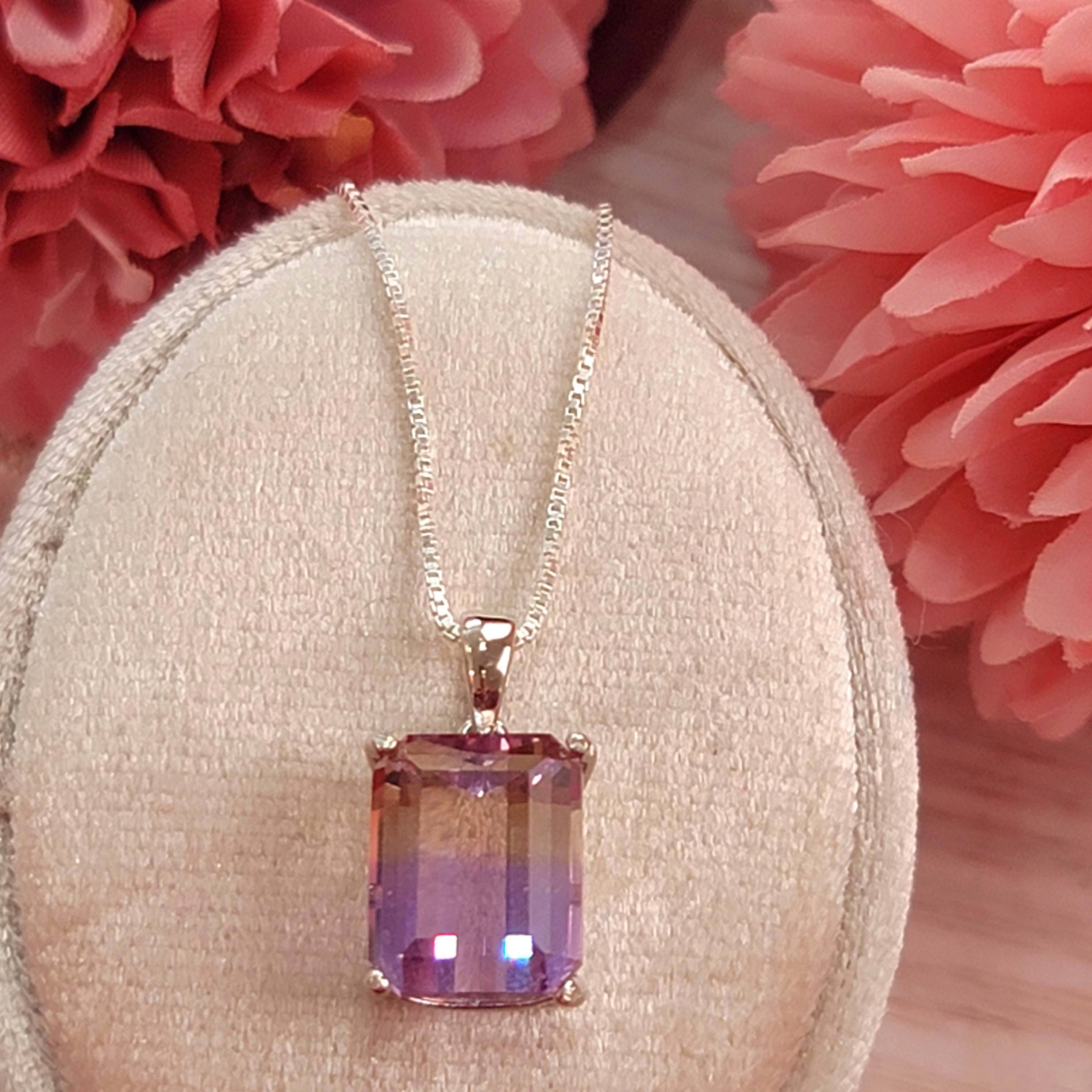 Ametrine Necklace (AAA Grade) .925 Silver for Creativity, Manifesting and Success