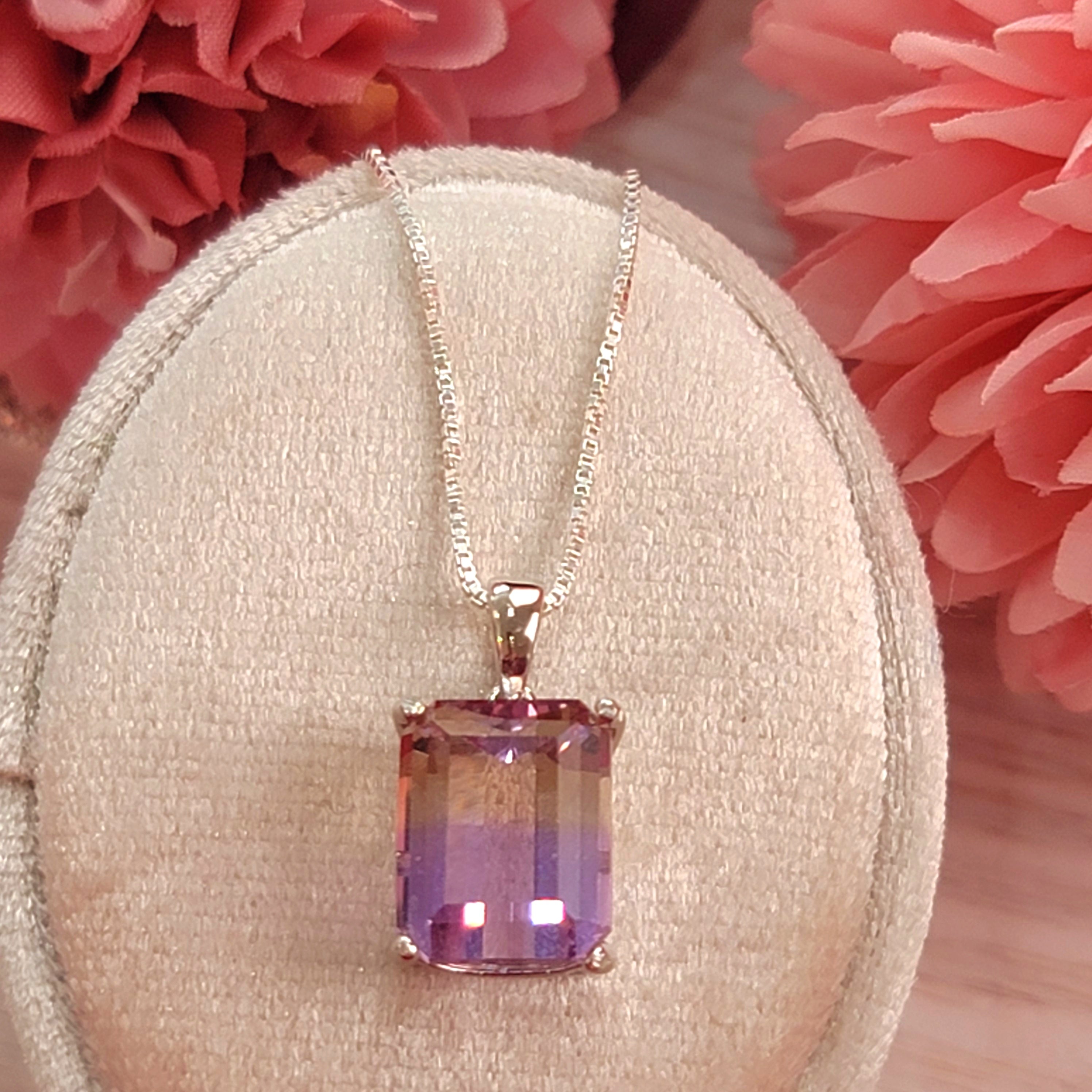 Ametrine Necklace (AAA Grade) .925 Silver for Creativity, Manifesting and Success