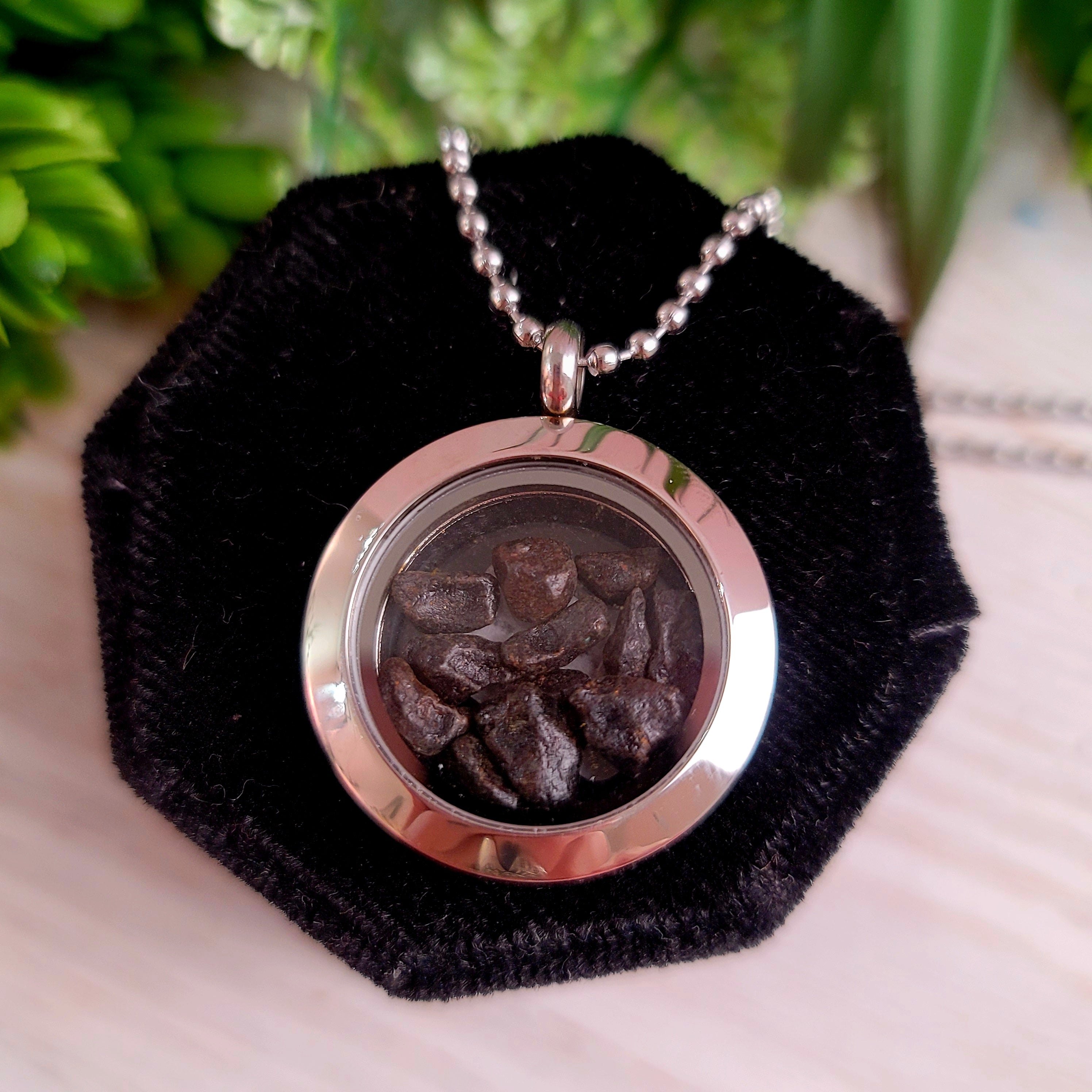 Meteorite Locket Necklace for Enhancing your Life Force Energy