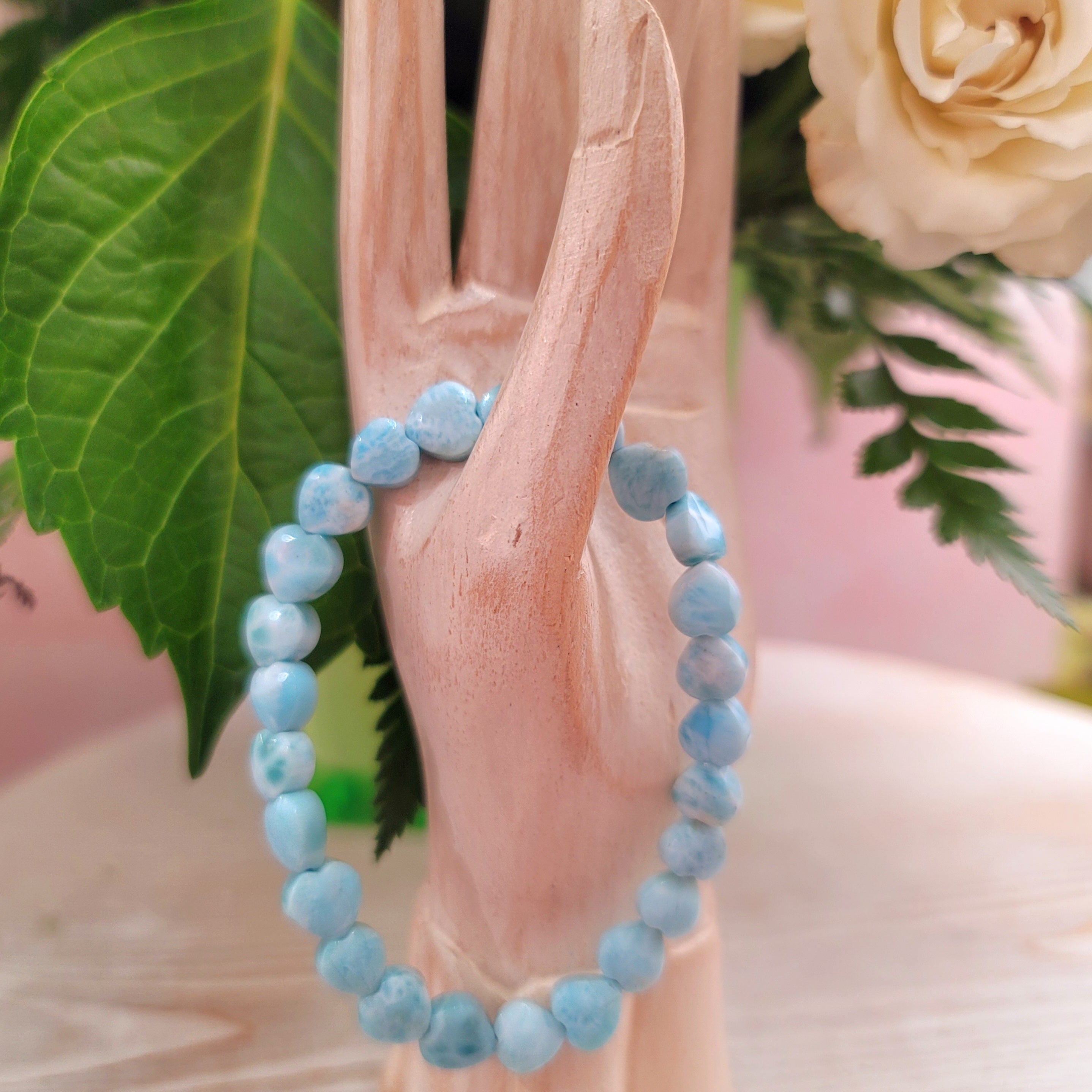 Larimar Heart Bracelet for Peace and Tranquility