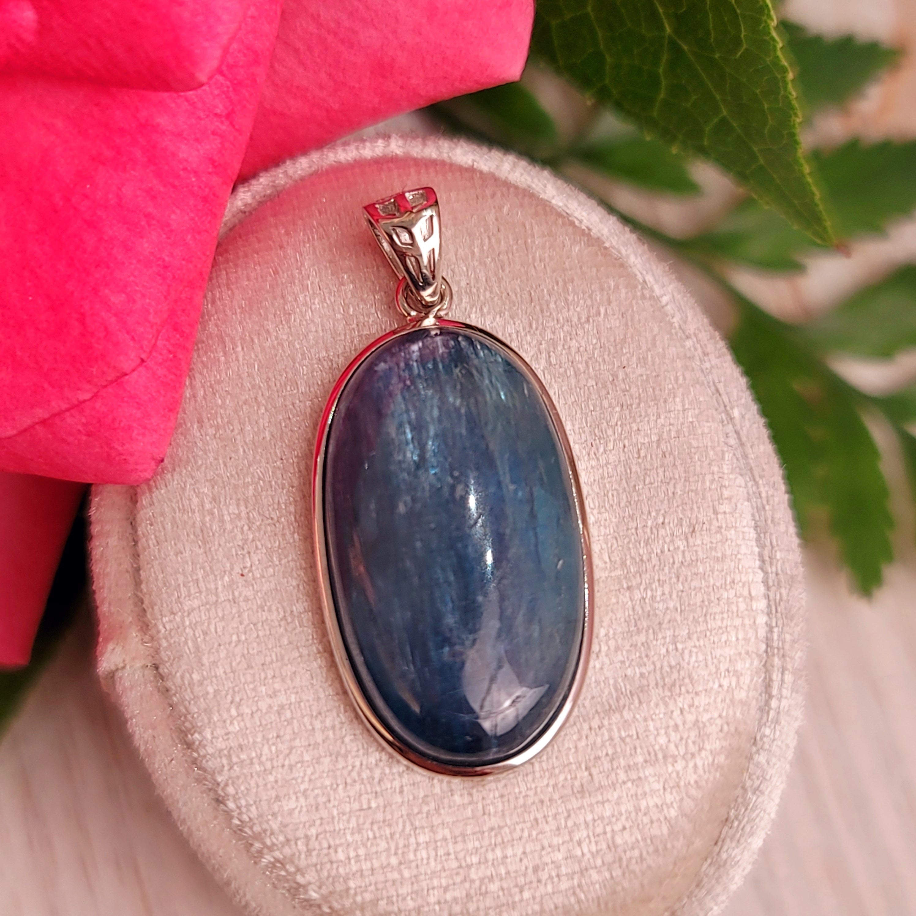 Teal Kyanite Pendant (AAA Grade) for Healing Work, High Intuition and Releasing Addiction