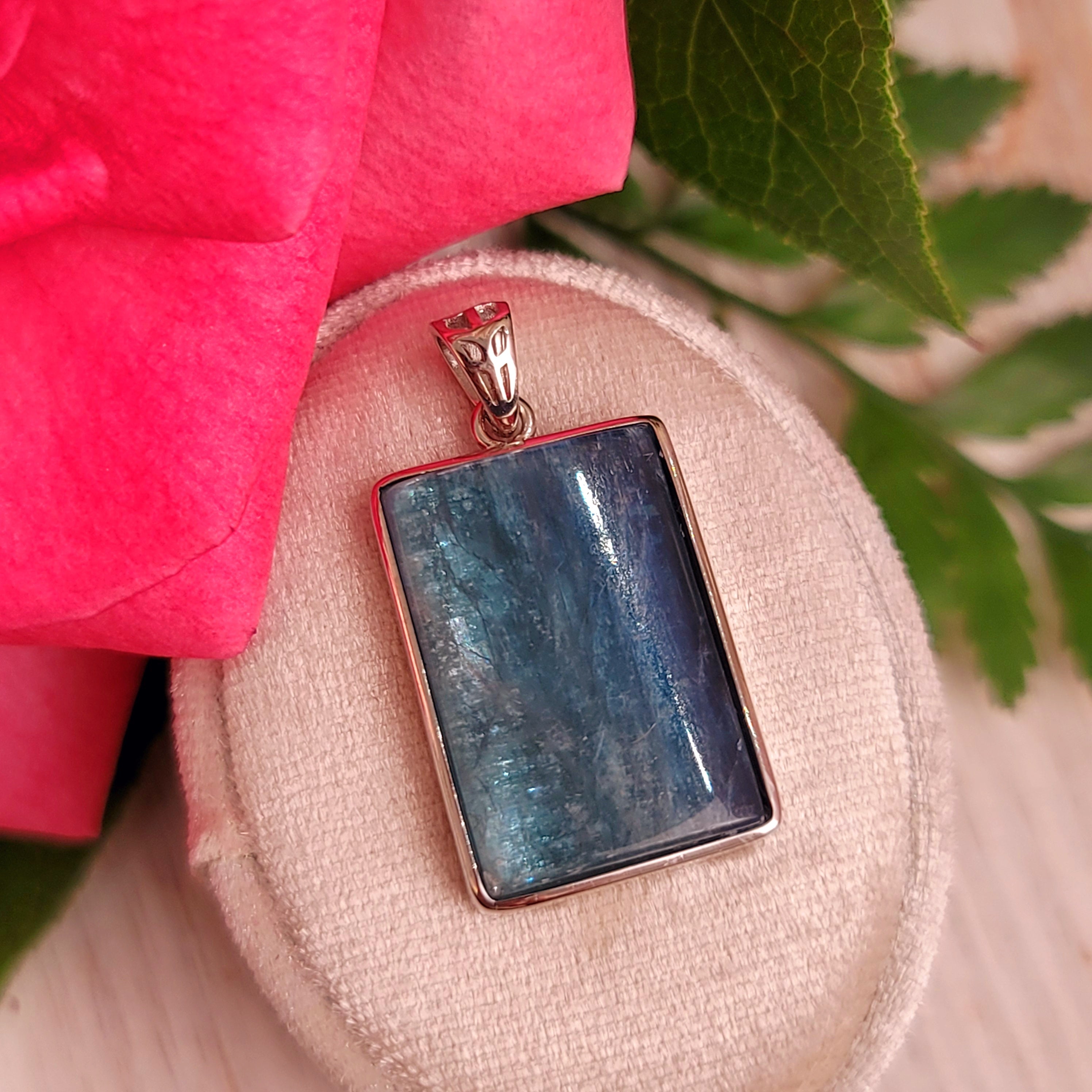 Teal Kyanite Pendant (AAA Grade) for Healing Work, High Intuition and Releasing Addiction