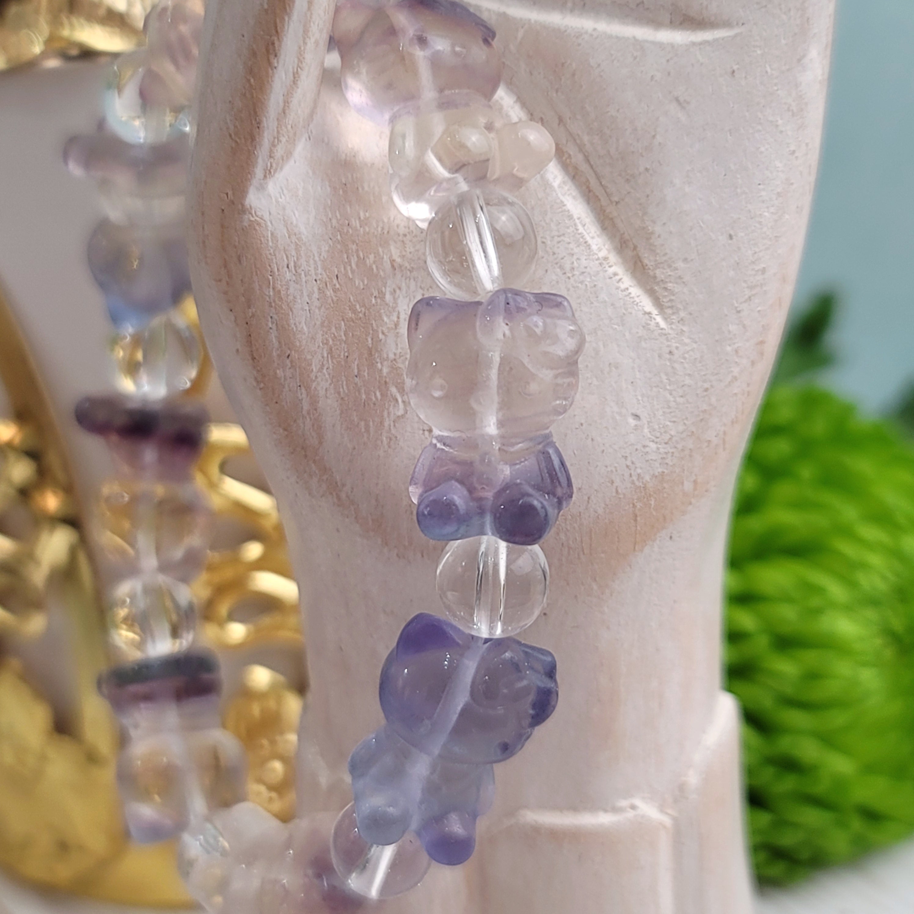 Fluorite Hello Kitty Bracelet for Focus and Mental Clarity