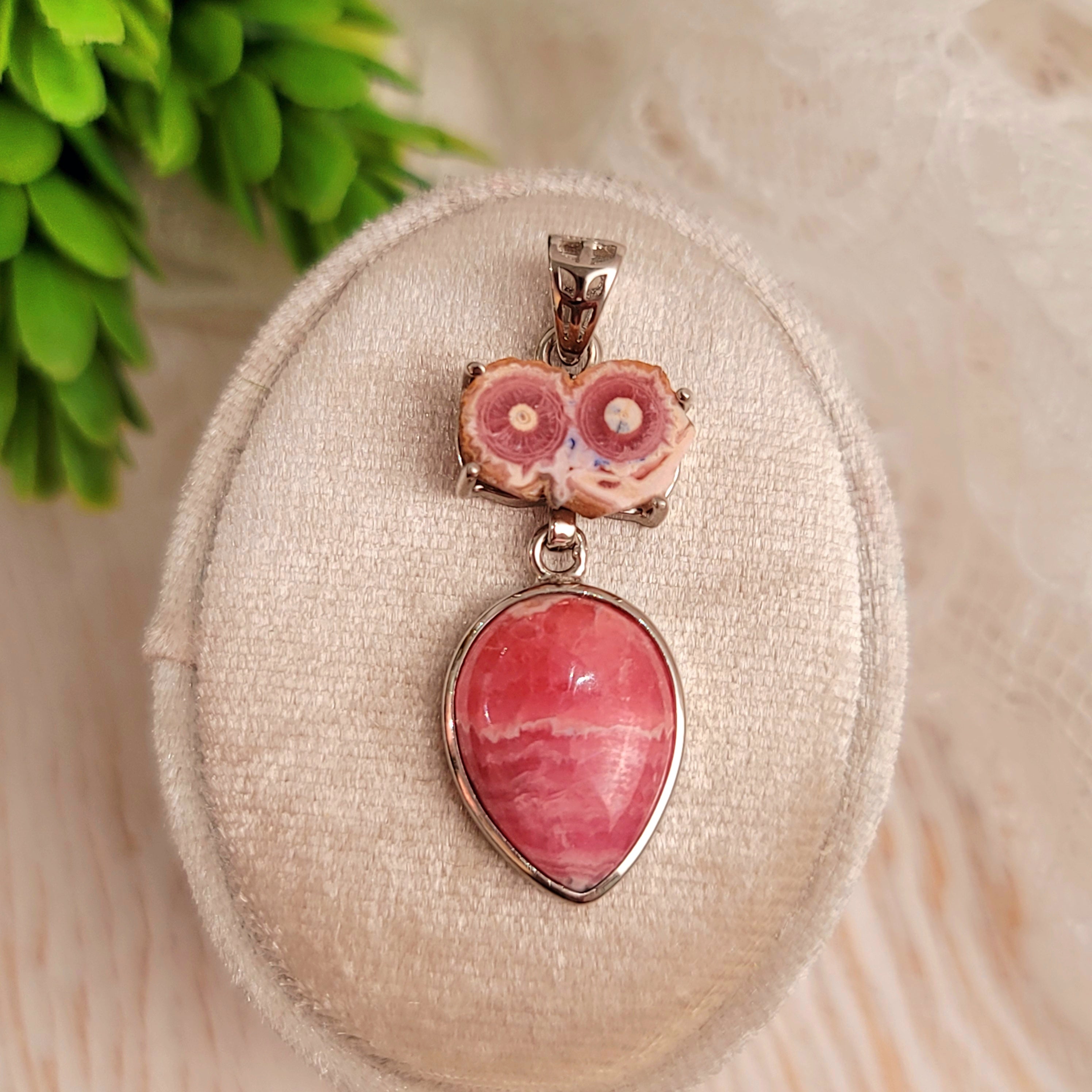 Awakened Heart Rhodochrosite Stalactite Pendant for Emotional and Trauma Healing