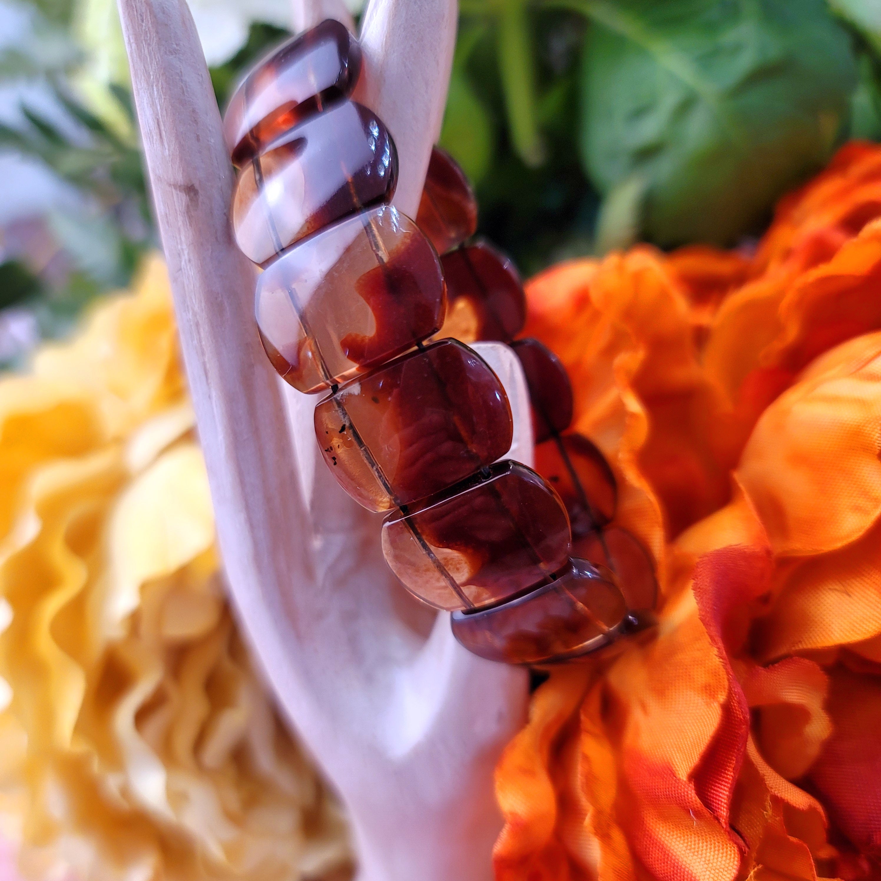 Indonesian Amber Stretchy Bangle Bracelet for Healing and Pain Relief