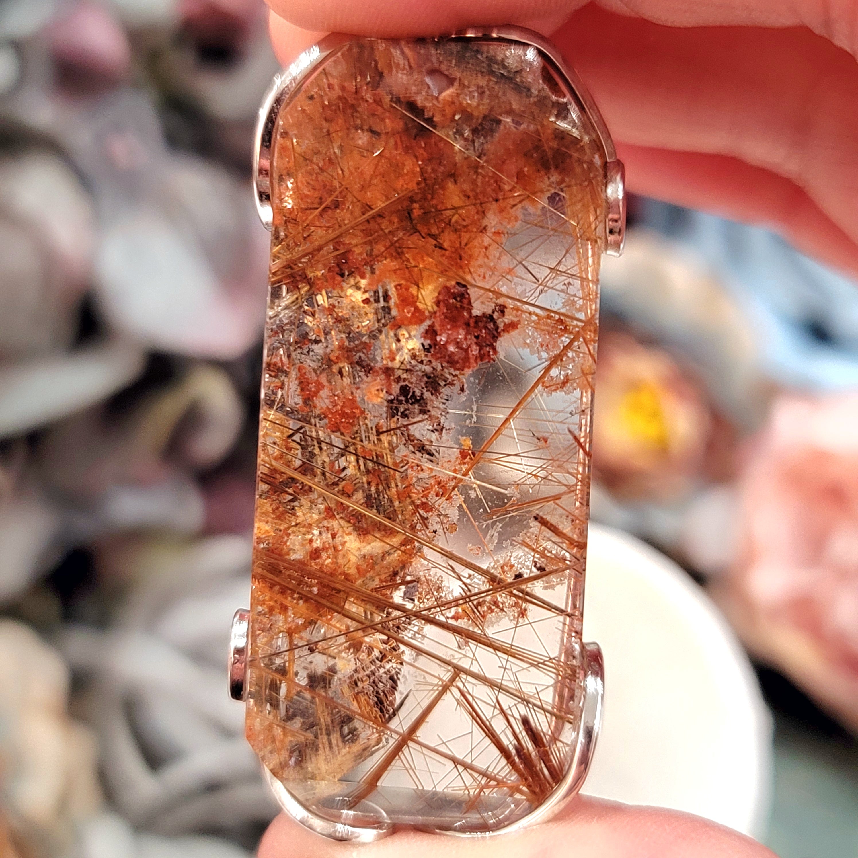 Garden Quartz with Gold Rutile Pendant for Insight, Meditation & Shamanic Journey