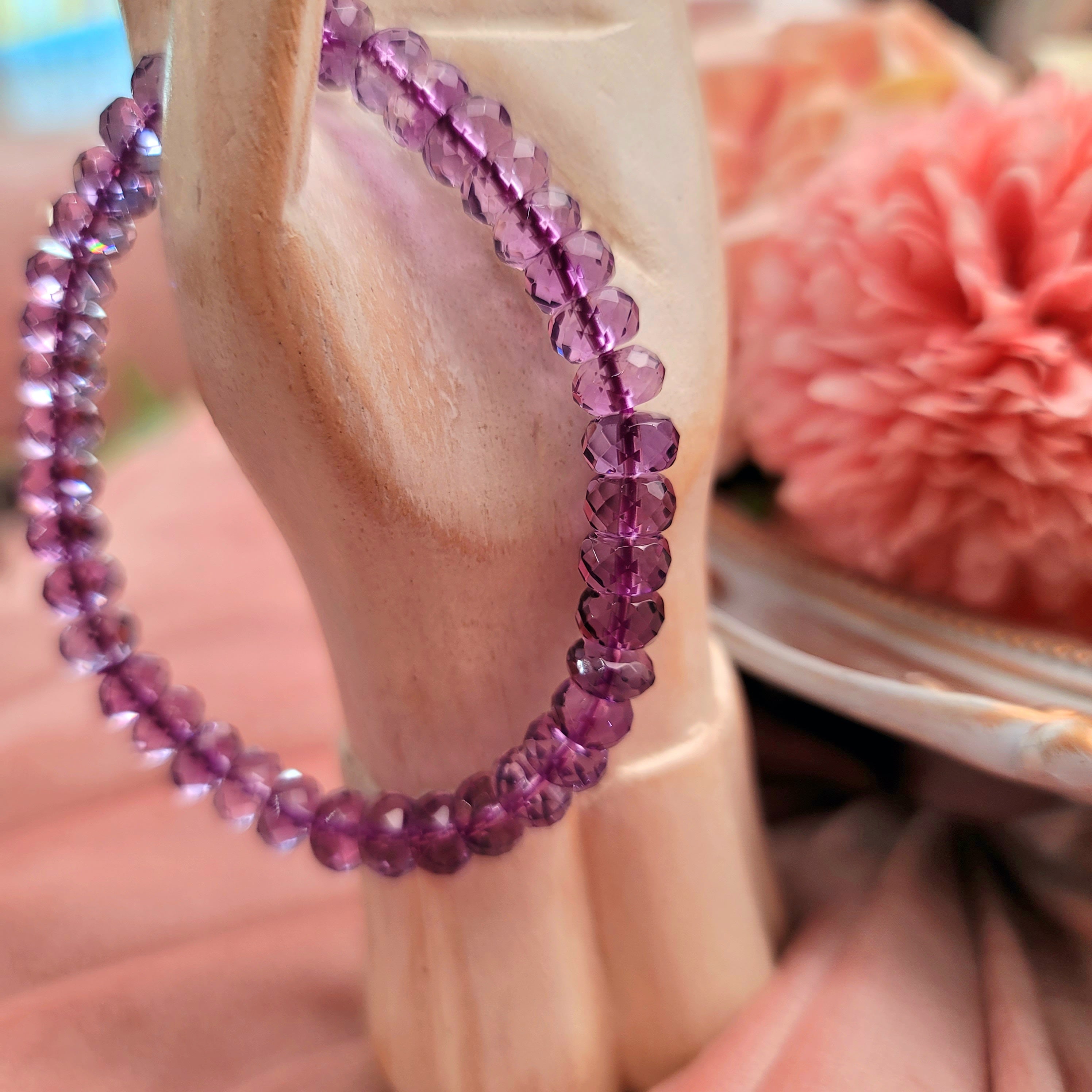Amethyst Rondell Bracelet (AAA Grade) for Intuition, Connection with the Divine and Sobriety