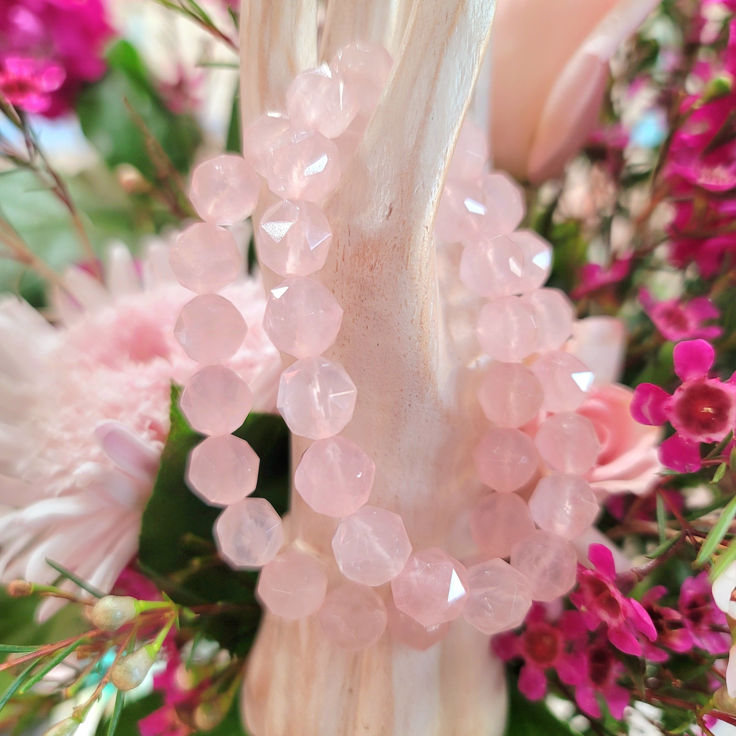 Rose Quartz Star Faceted Bracelet for Opening Your Heart to Love