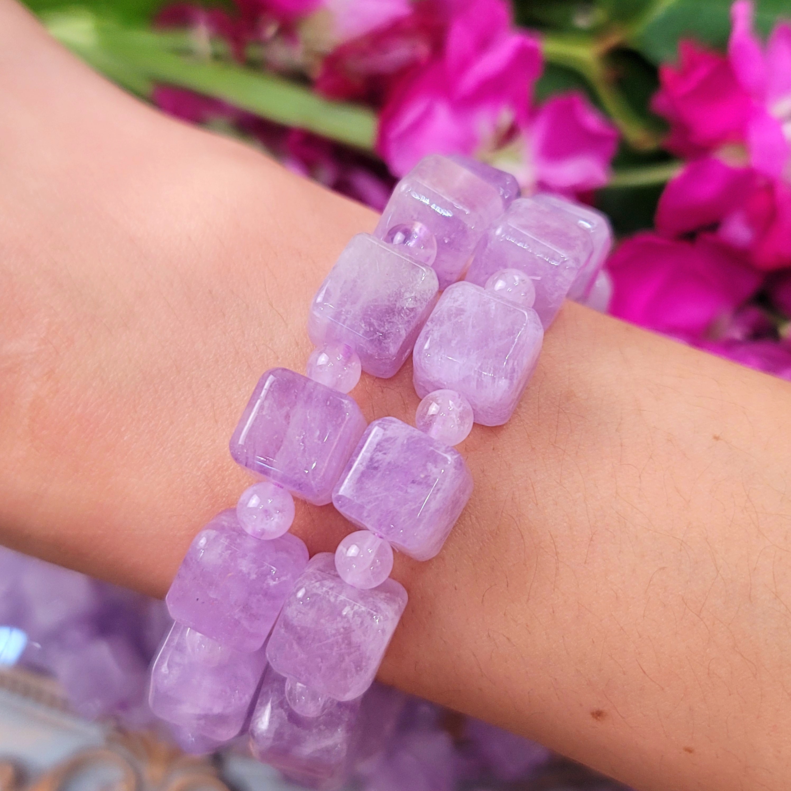 Amethyst Cube Bracelet for Intuition, Connection with the Divine and Sobriety