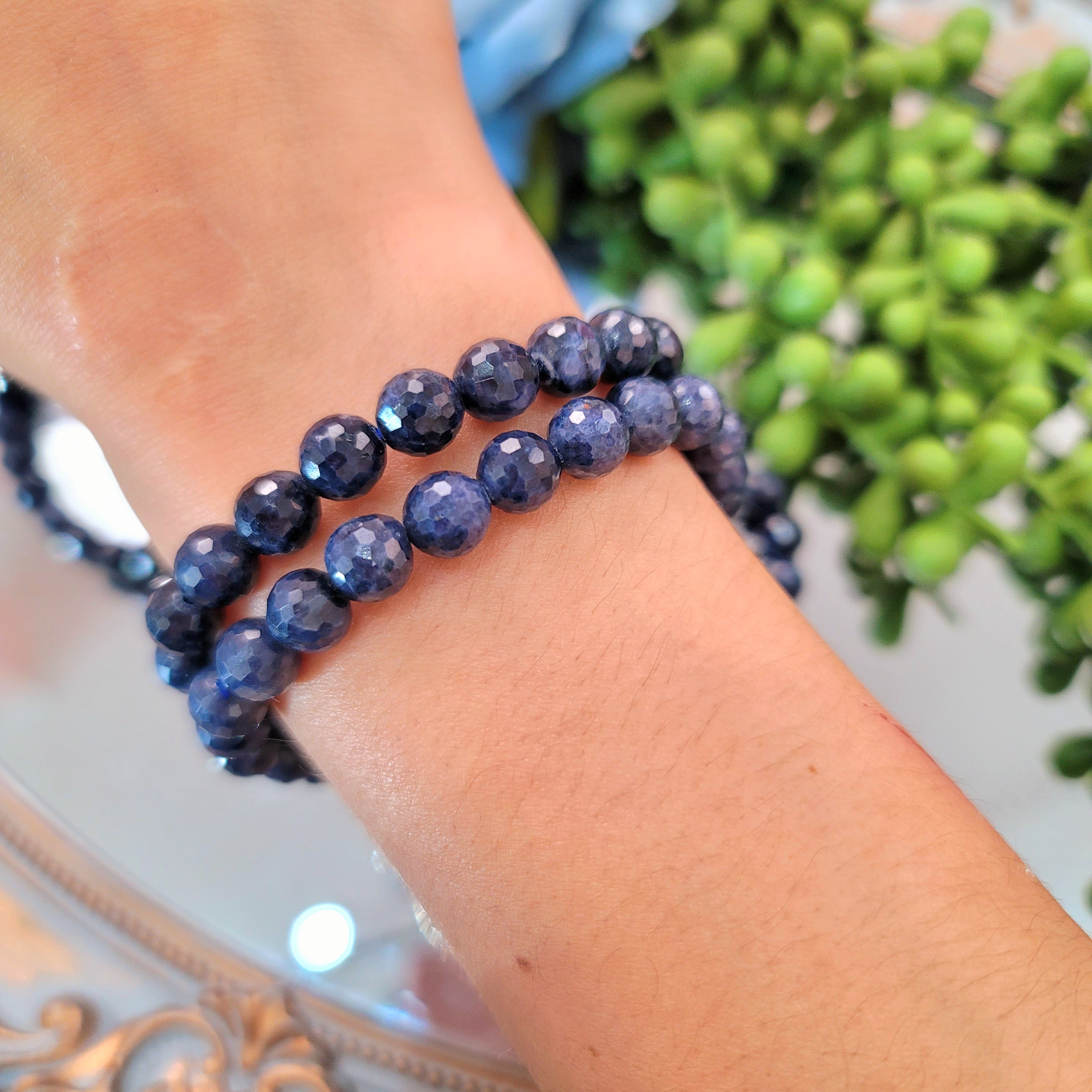 Blue Sapphire Faceted Bracelet for Focus, Discipline and Wisdom