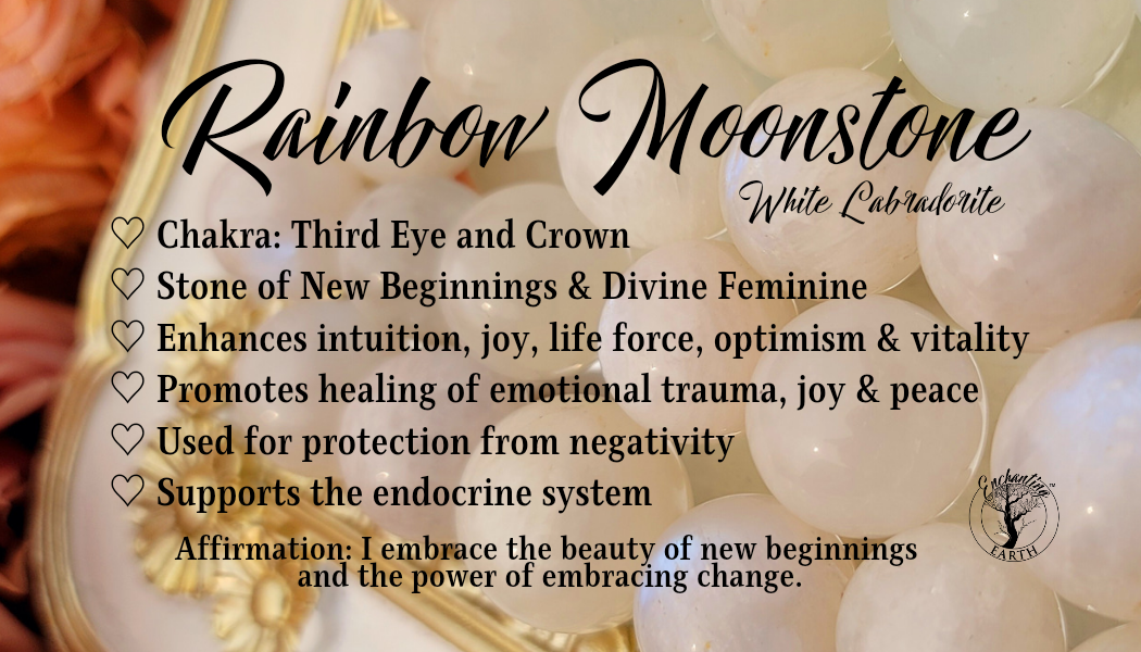 Divine Alignment Rainbow Moonstone & Black Sunstone .925 Silver Pendant for New Beginnings and Goddess Energy