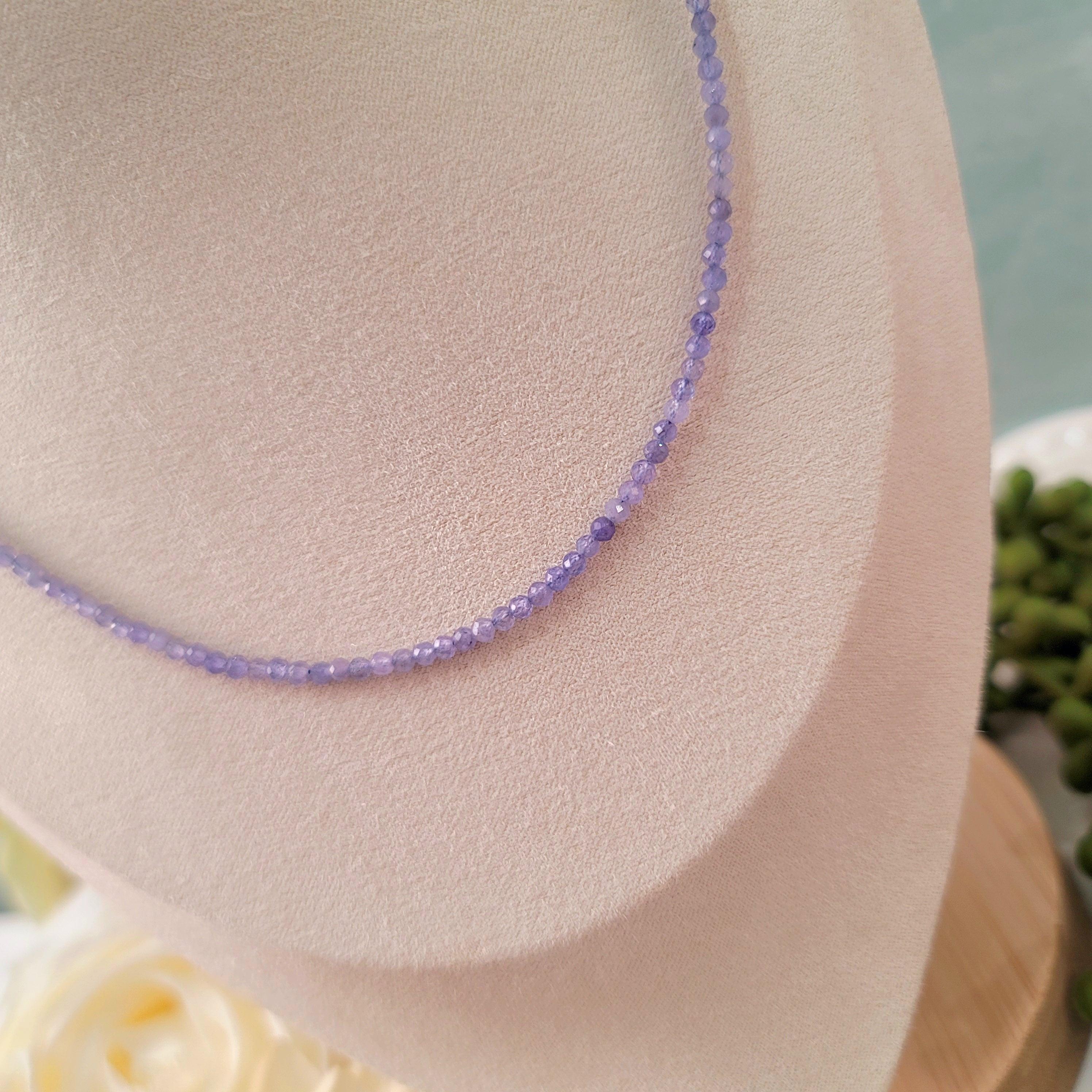 Tanzanite Micro Faceted Choker/Layering Necklace for Compassion, Intuition & Raising your Vibration