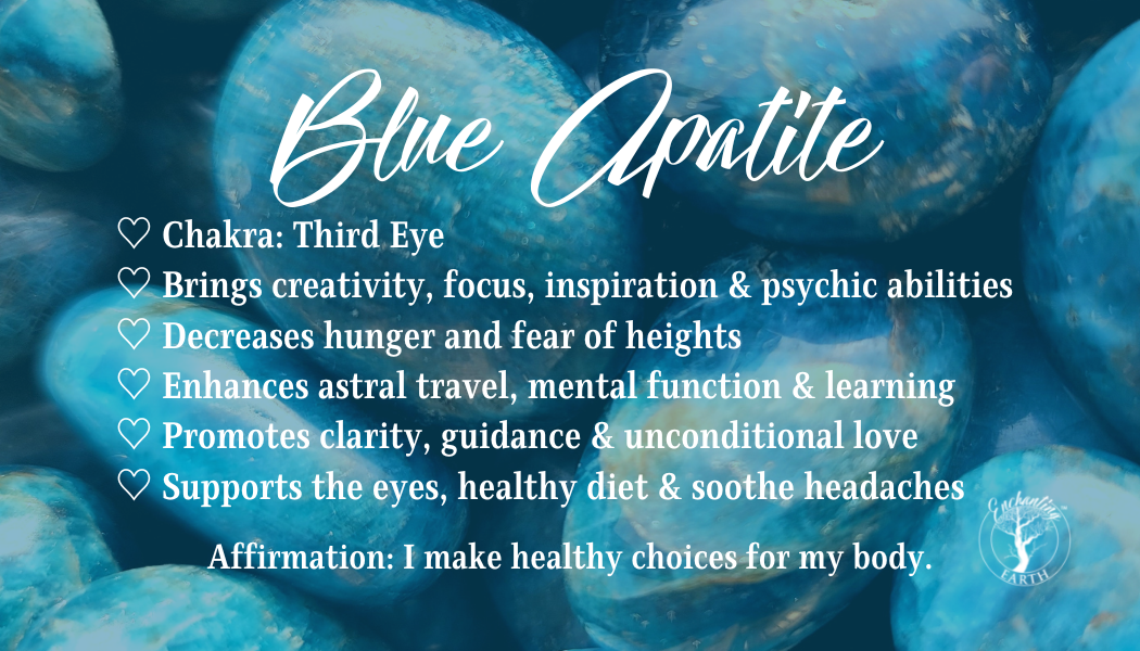 Blue Apatite Harmonizer for Healthy Diet and Intuition