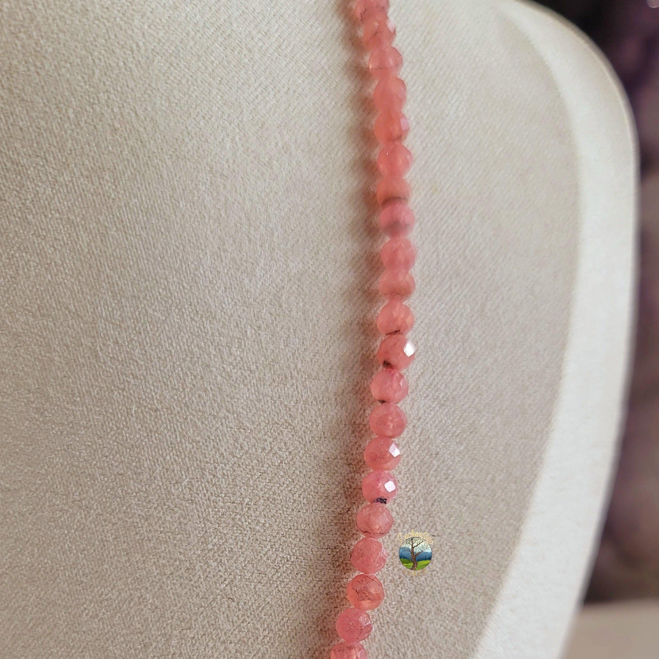Rhodochrosite Micro Faceted Necklace