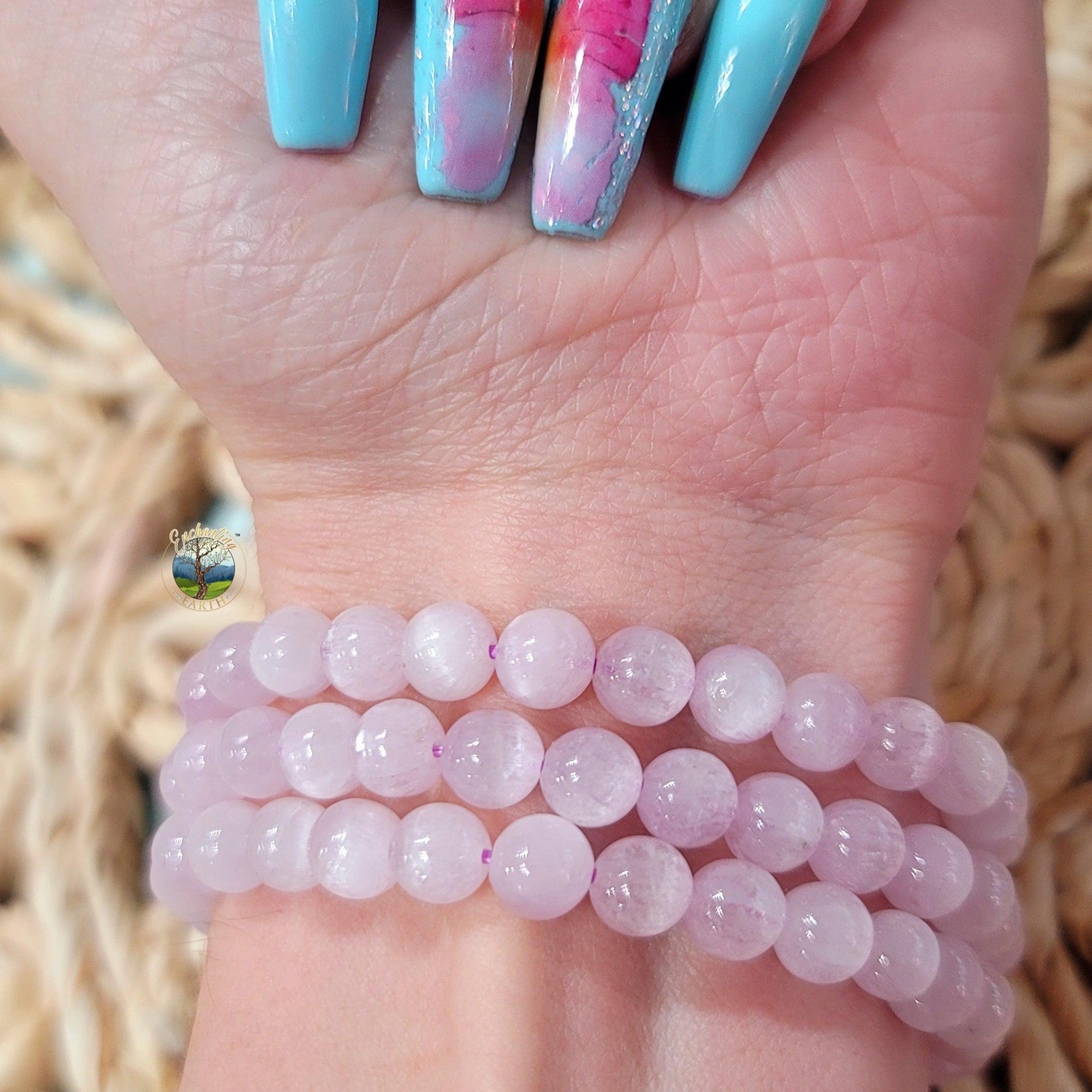 AAA Kunzite Bracelet for Emotional, Family Healing and Opening Your Heart to Love