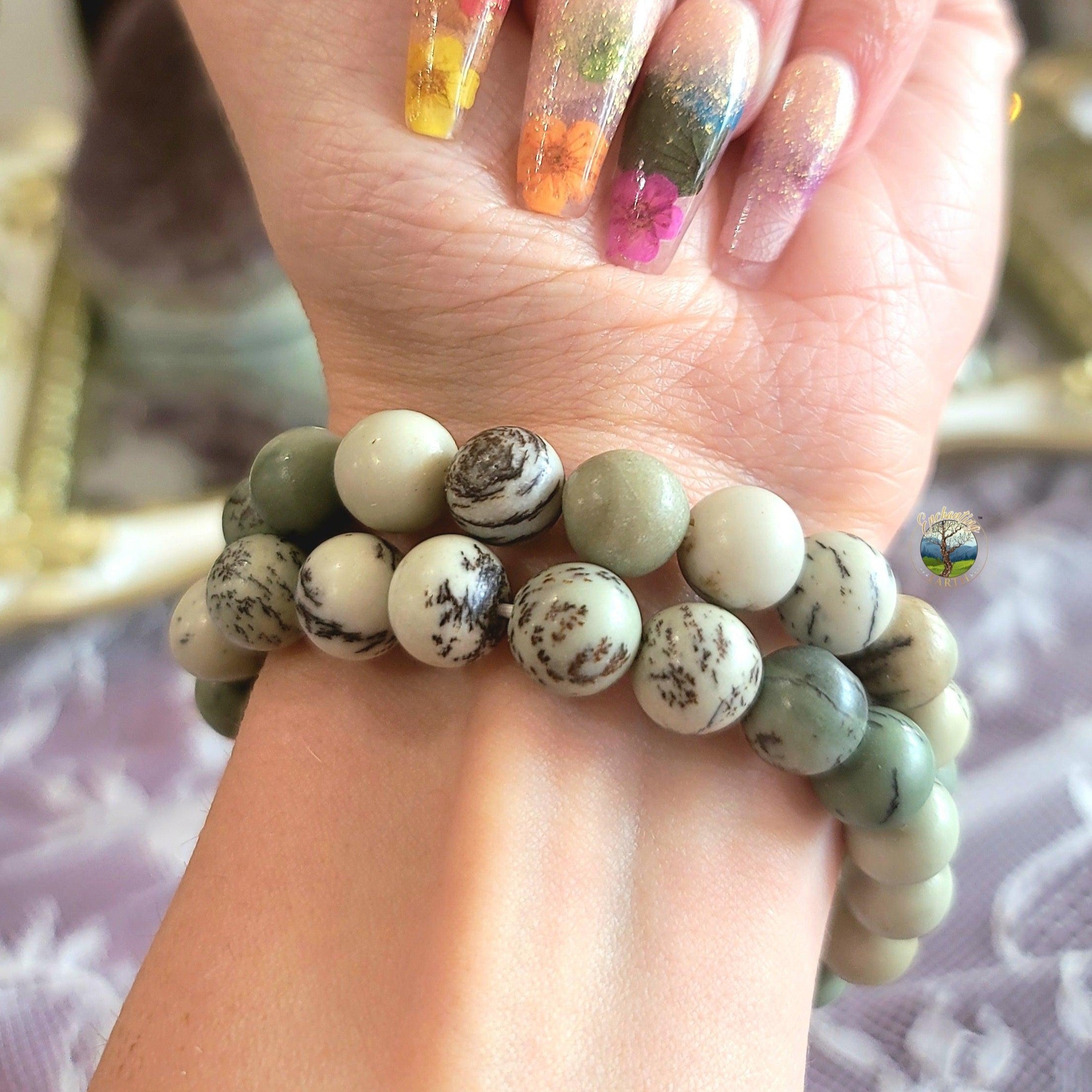 Dendritic Jasper Bracelet for Healing and Connection with the Earth