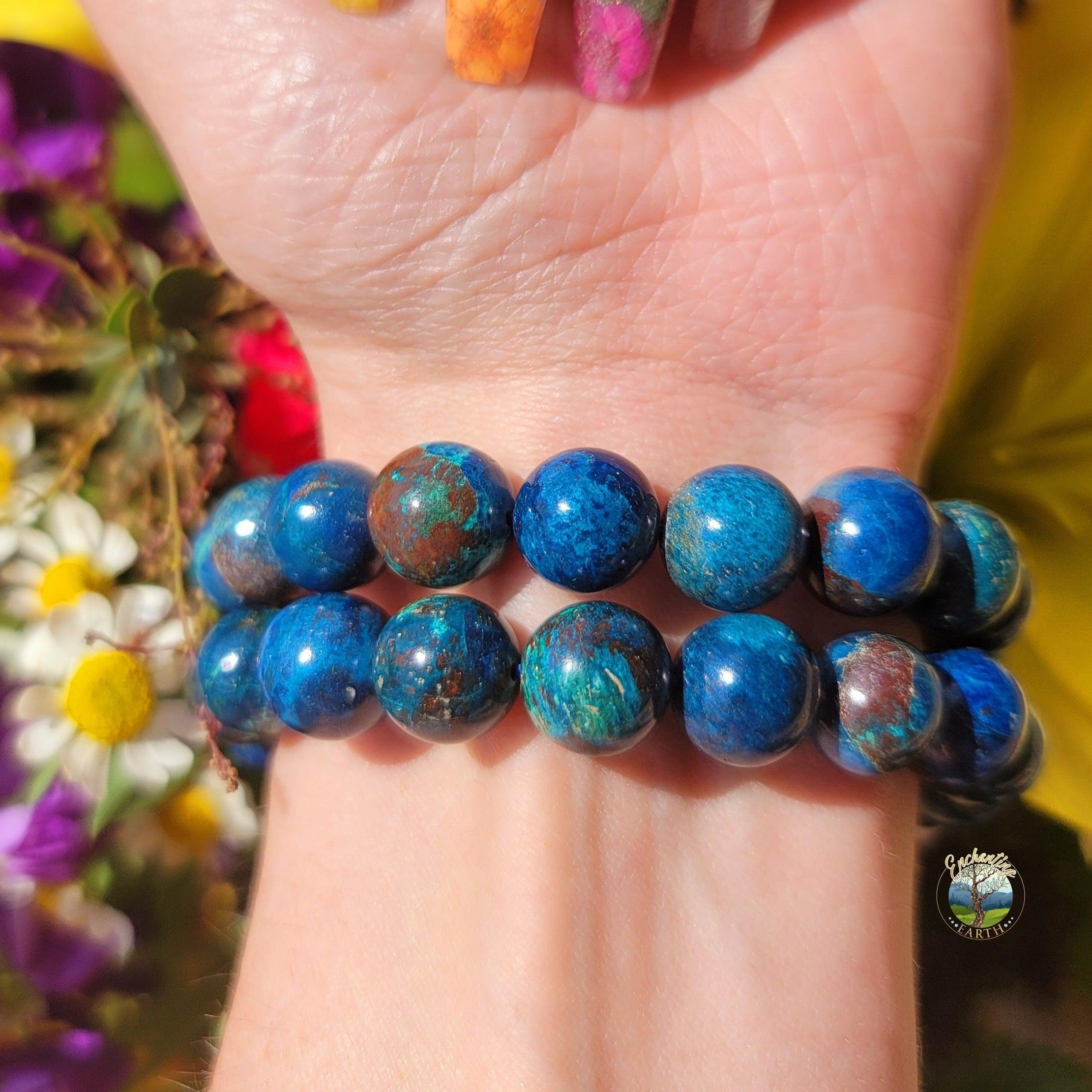 Deep Blue Shattuckite Bracelet for Peaceful Communication and Truth