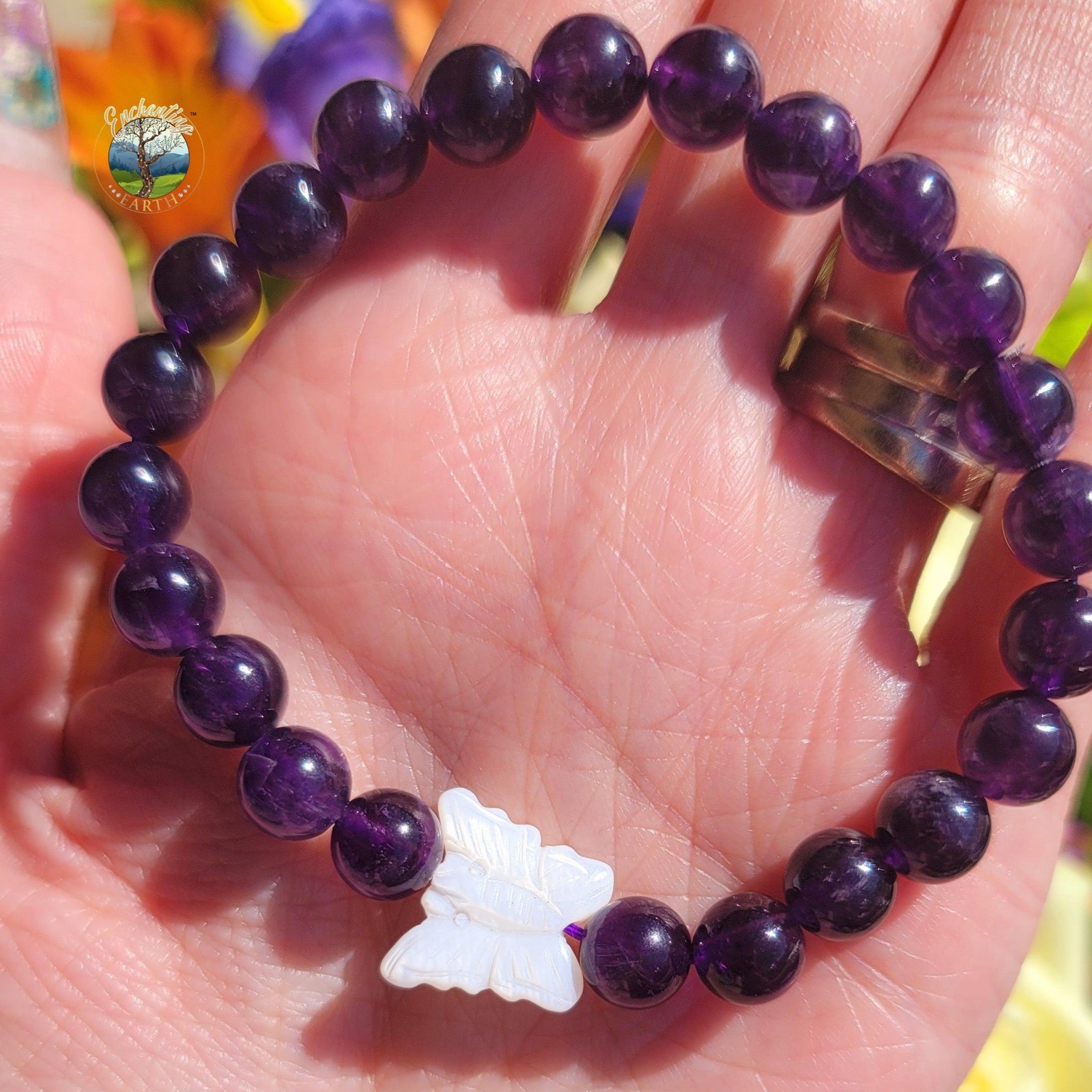 Amethyst Butterfly Bracelet for Intuition, Connection with the Divine and Sobriety