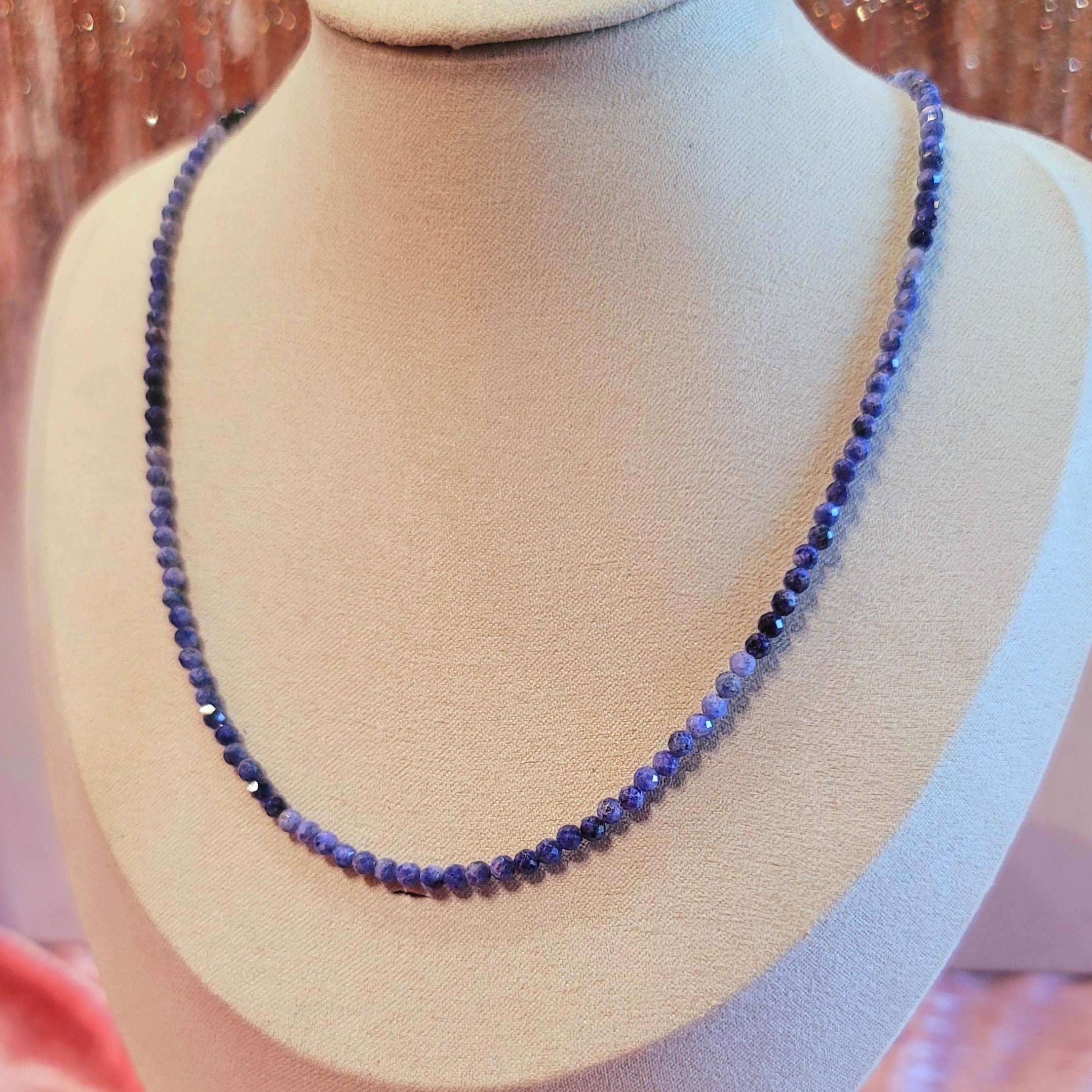 Blue Diopside Waterfall Micro Faceted Necklace