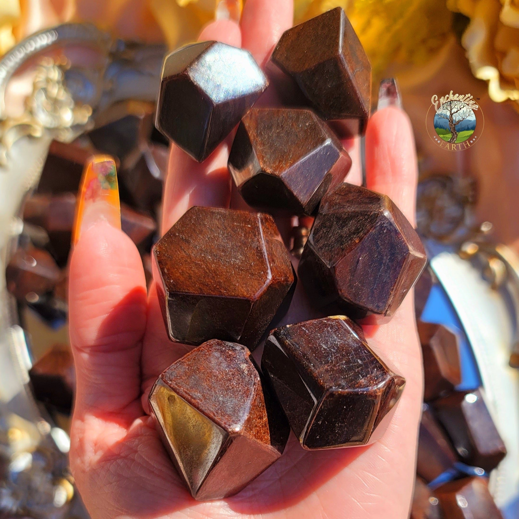 Garnet Faceted Free Form for Grounding, Health, Stability and Strength