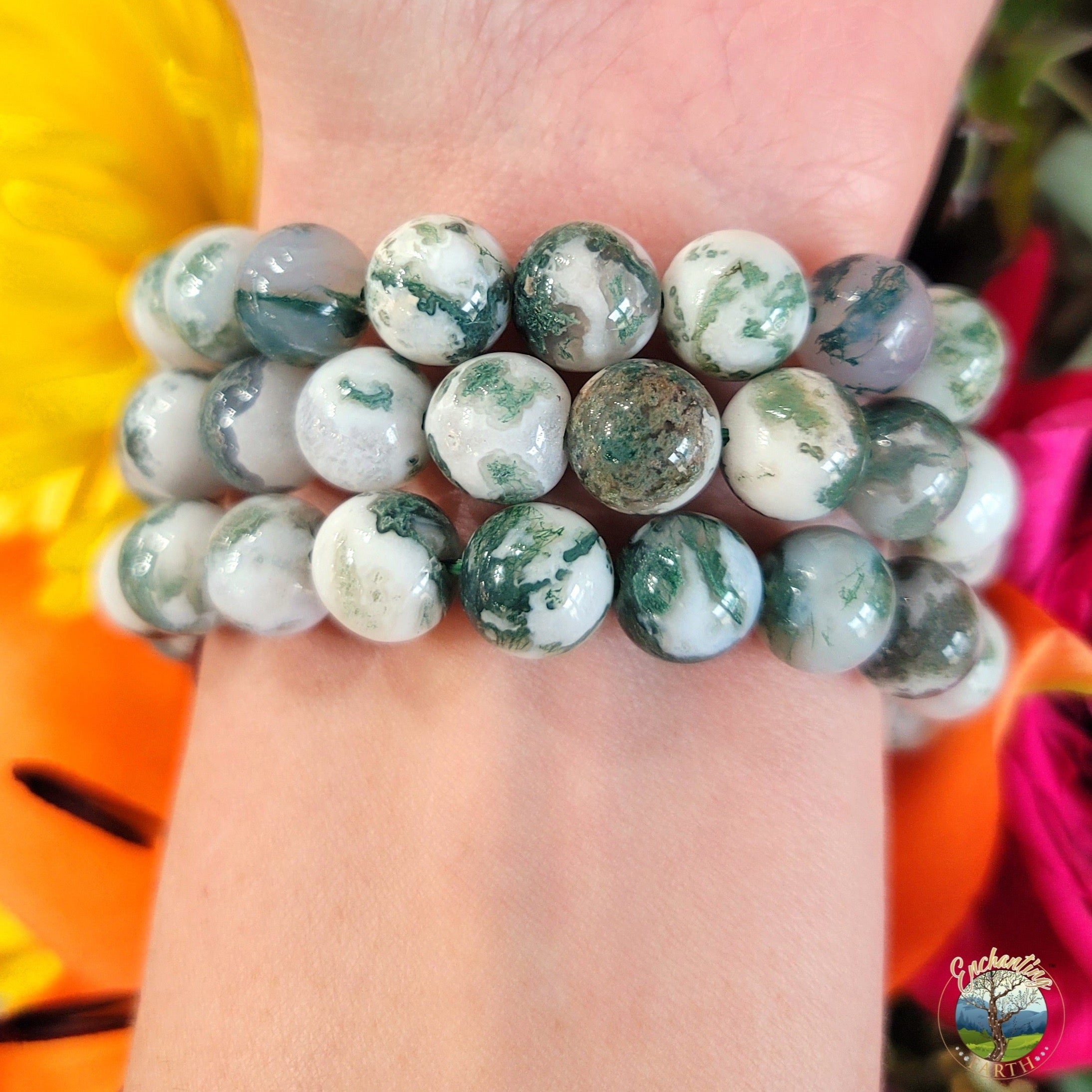 Moss Agate Bracelet for Balance, Healing and Overcoming Addictions