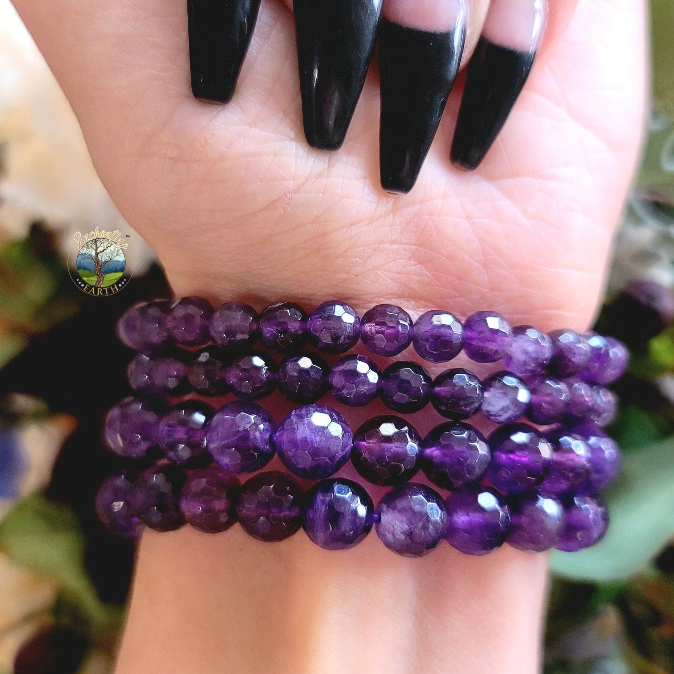 Amethyst Faceted Bracelet for Intuition, Connection with the Divine and Sobriety