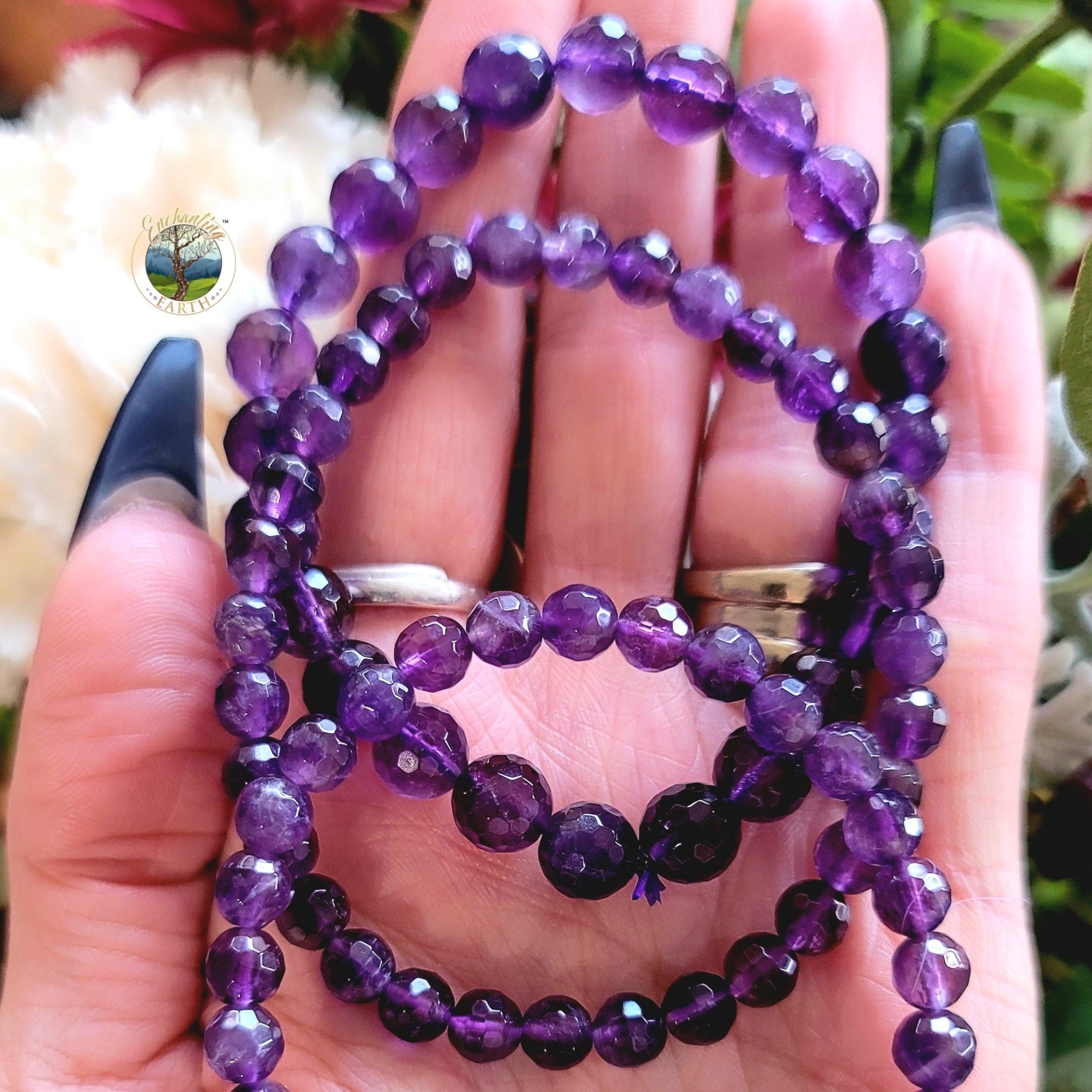Amethyst Faceted Bracelet for Intuition, Connection with the Divine and Sobriety