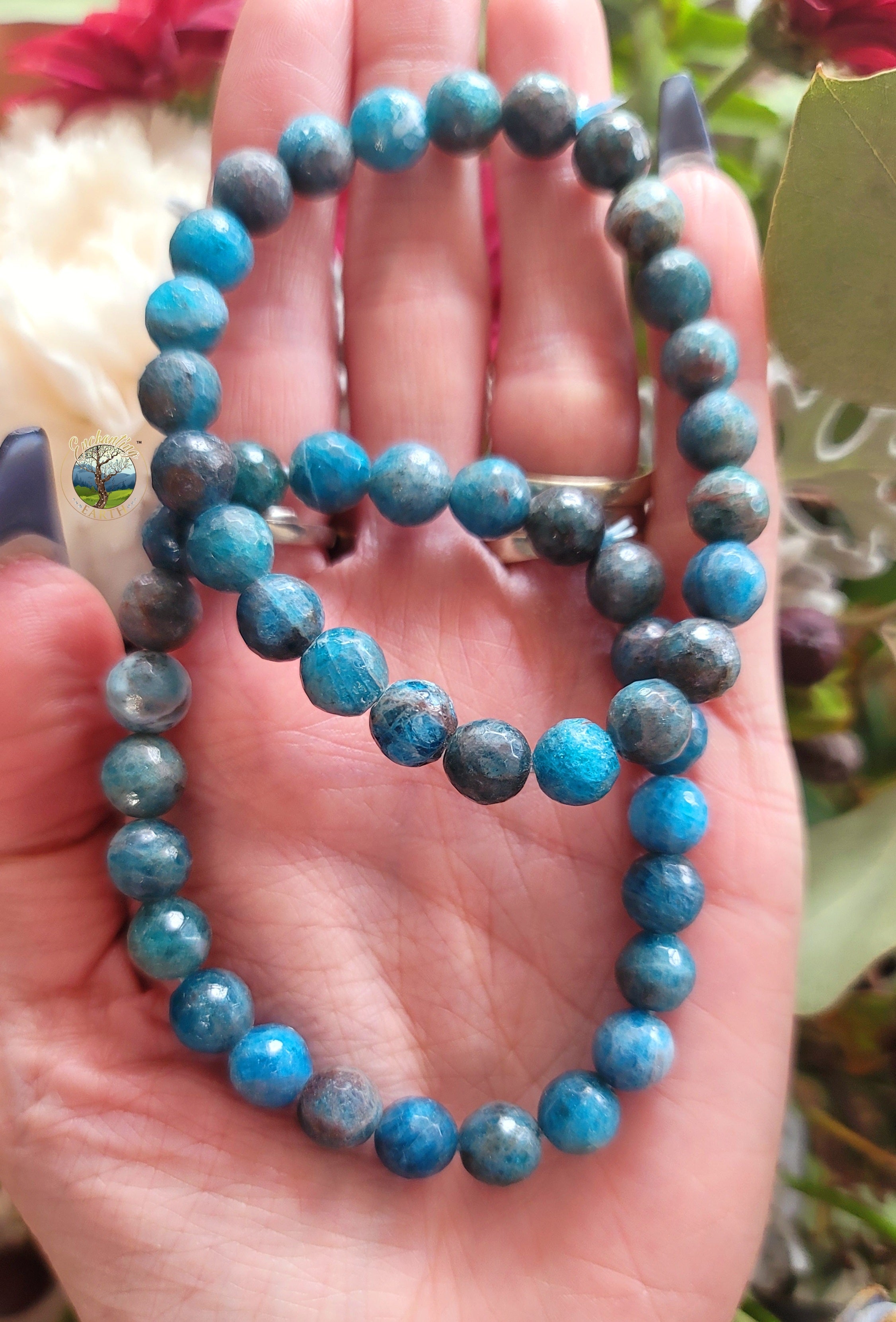 Blue Apatite Faceted Bracelet for Connection, Healthy Weight Loss and Overall Wellness