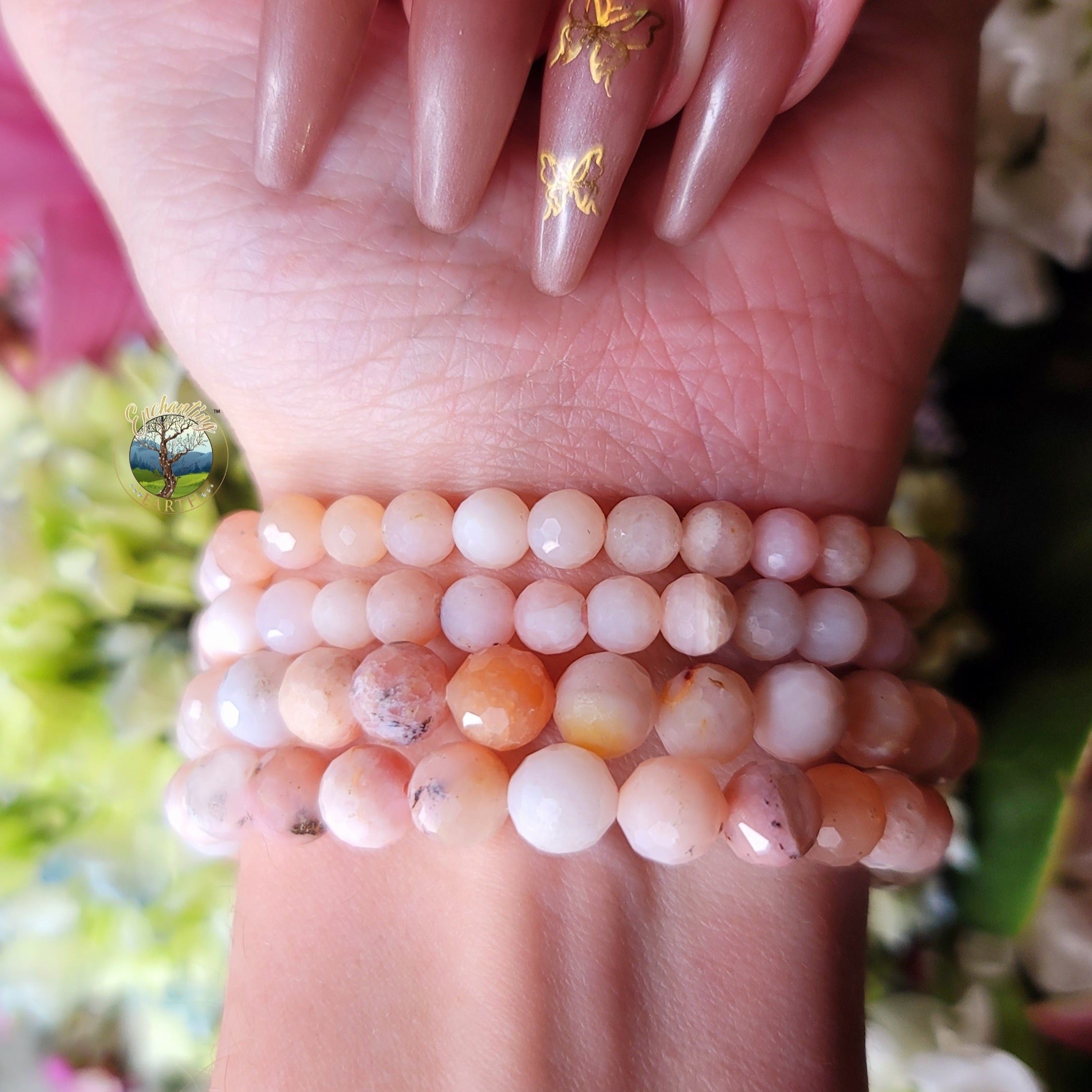 Peruvian Pink Opal Faceted Bracelet for Love, Romance & Tranquility