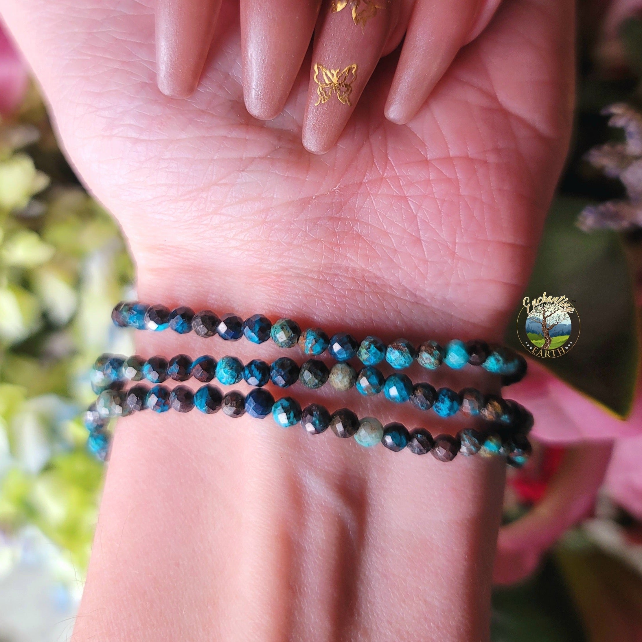 Chrysocolla Faceted Bracelet for Empowerment, Harmony and Truth