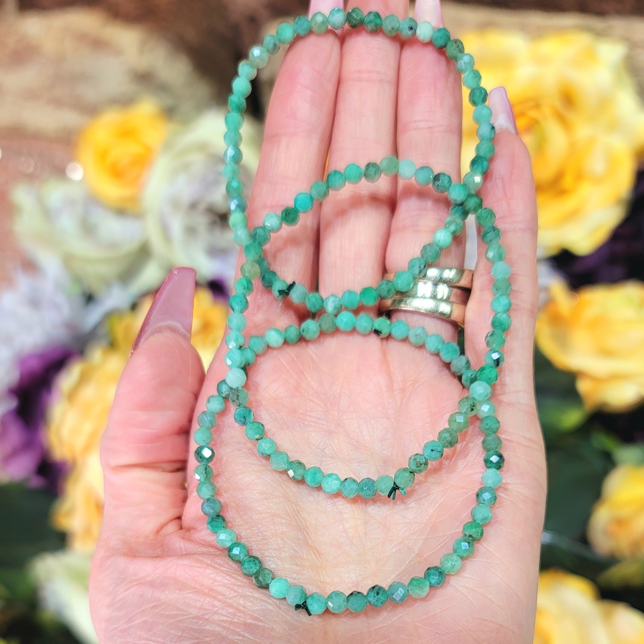AA Emerald Faceted Bracelet for Abundance, Love and Wealth