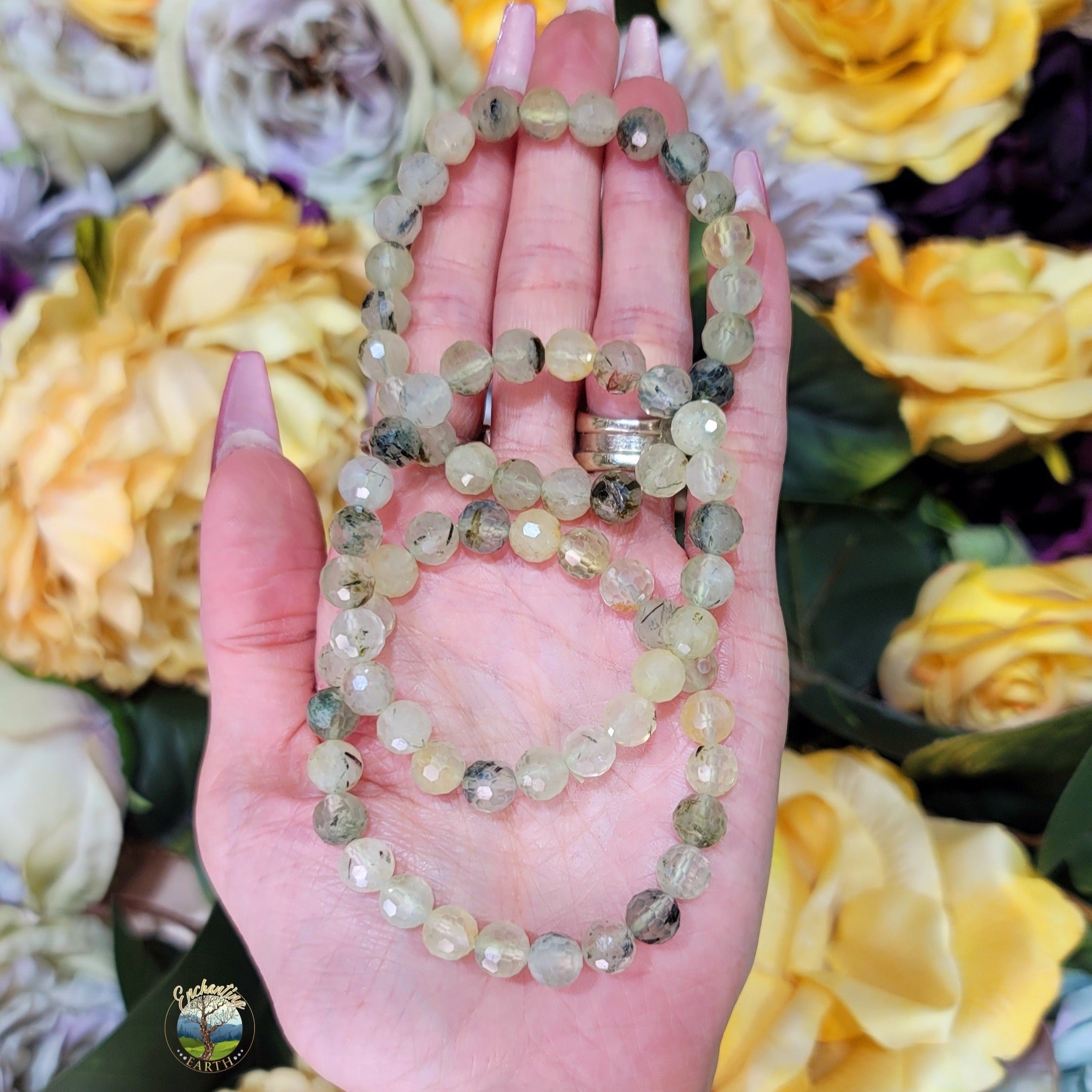Prehnite Faceted Bracelet for Peace & Support through Times of Change