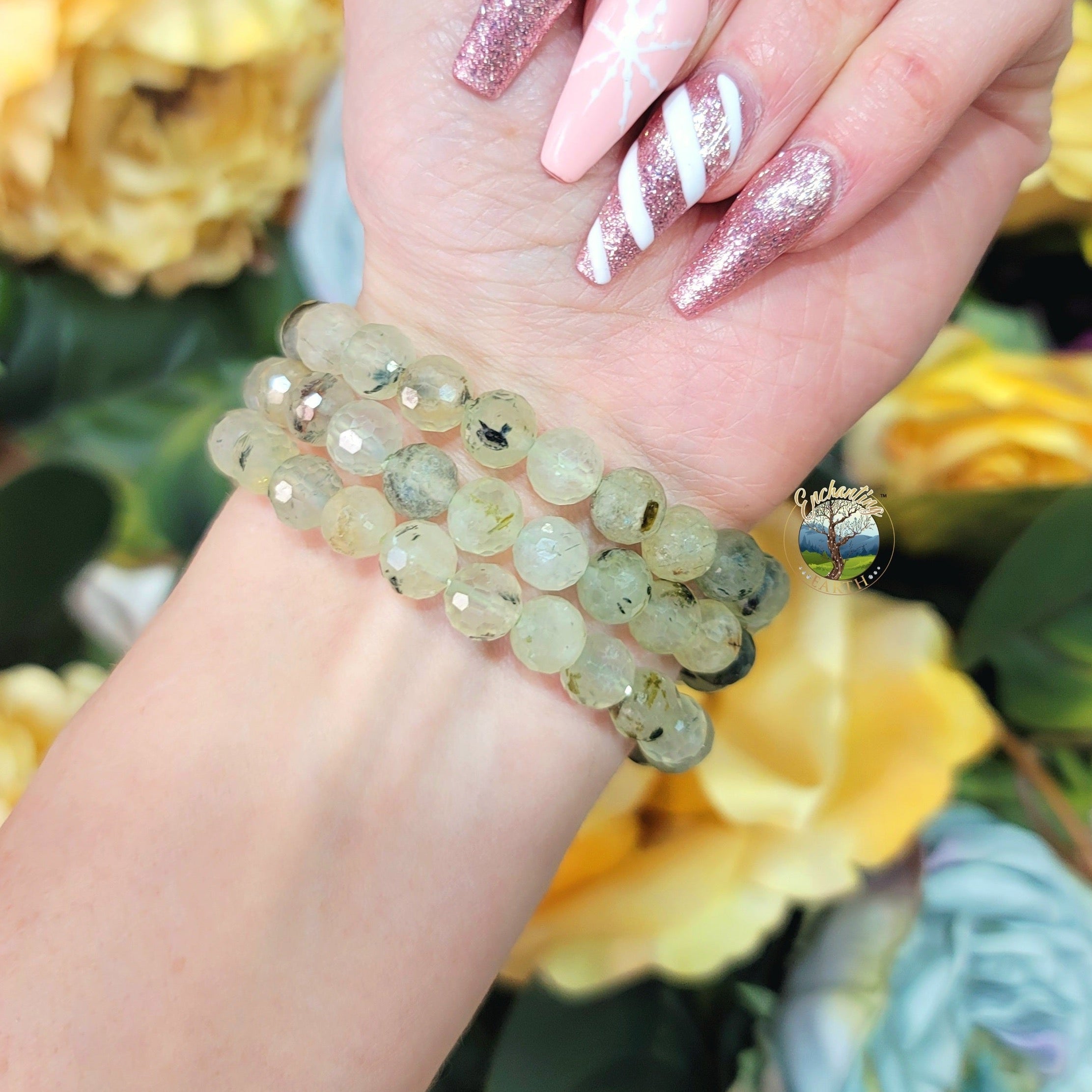 Prehnite Faceted Bracelet for Peace & Support through Times of Change