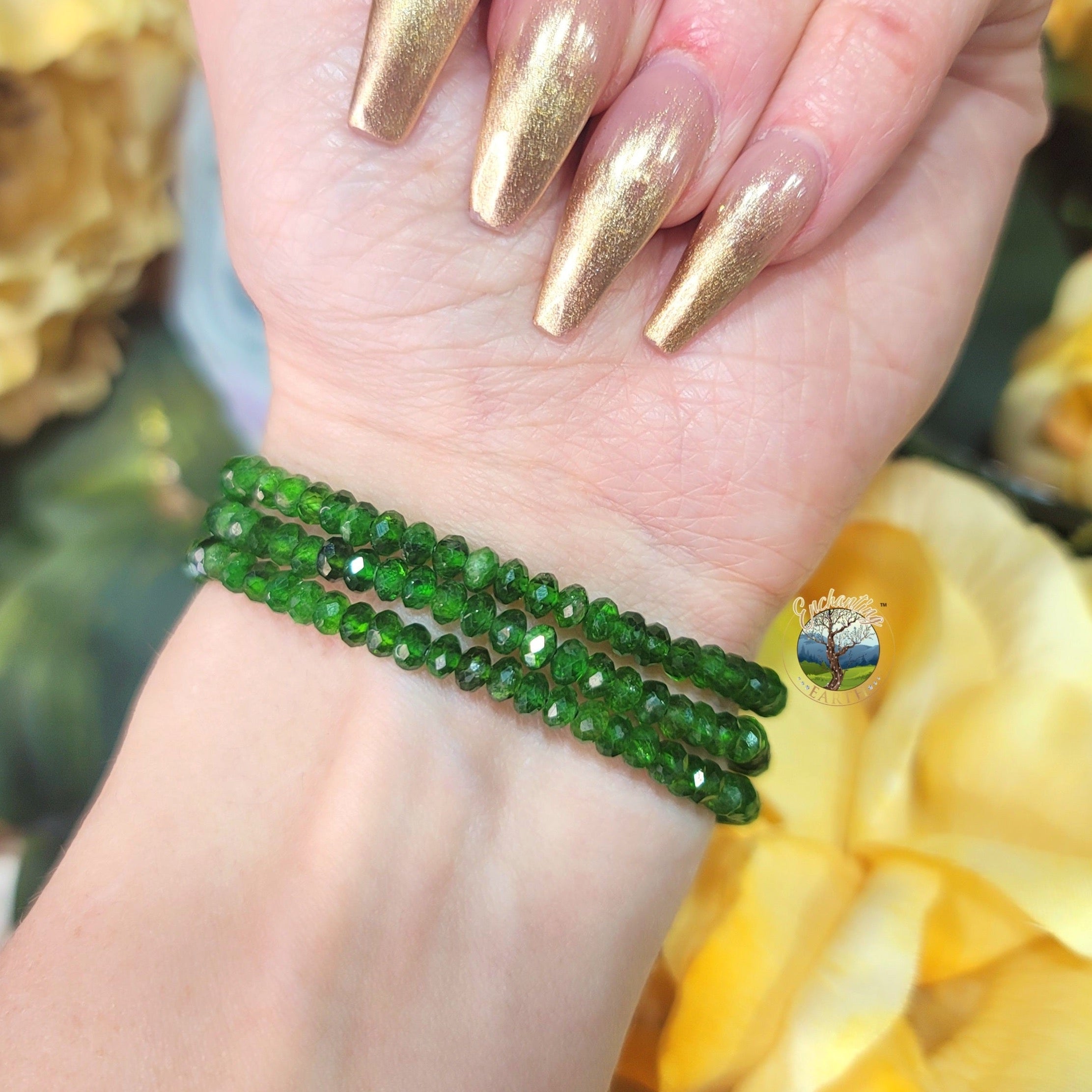 Chrome Diopside Faceted Bracelet for Committment, Empowerment and Emotional Healing