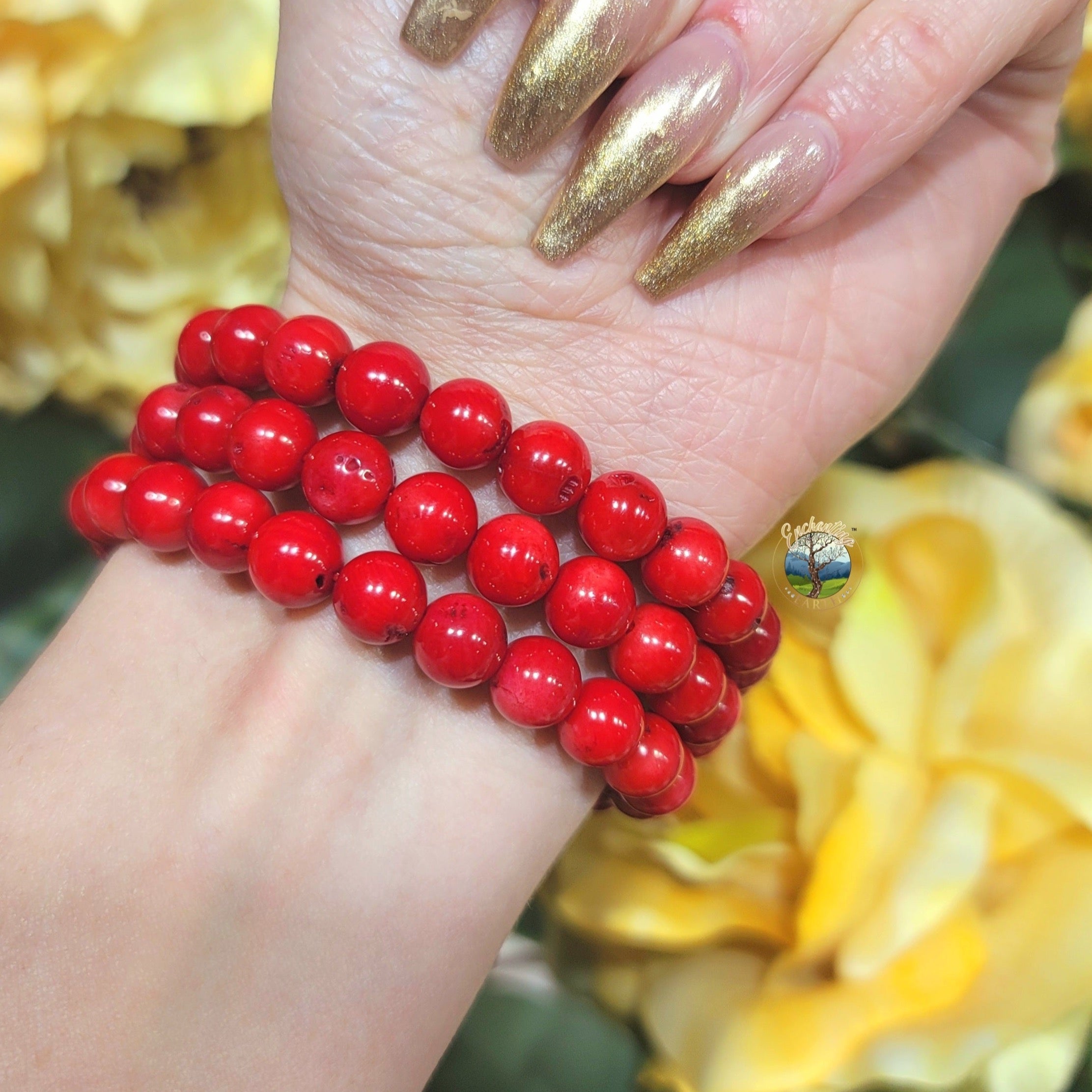 Rare Red Bamboo Coral Bracelet for Leadership, Luck and Successful Business