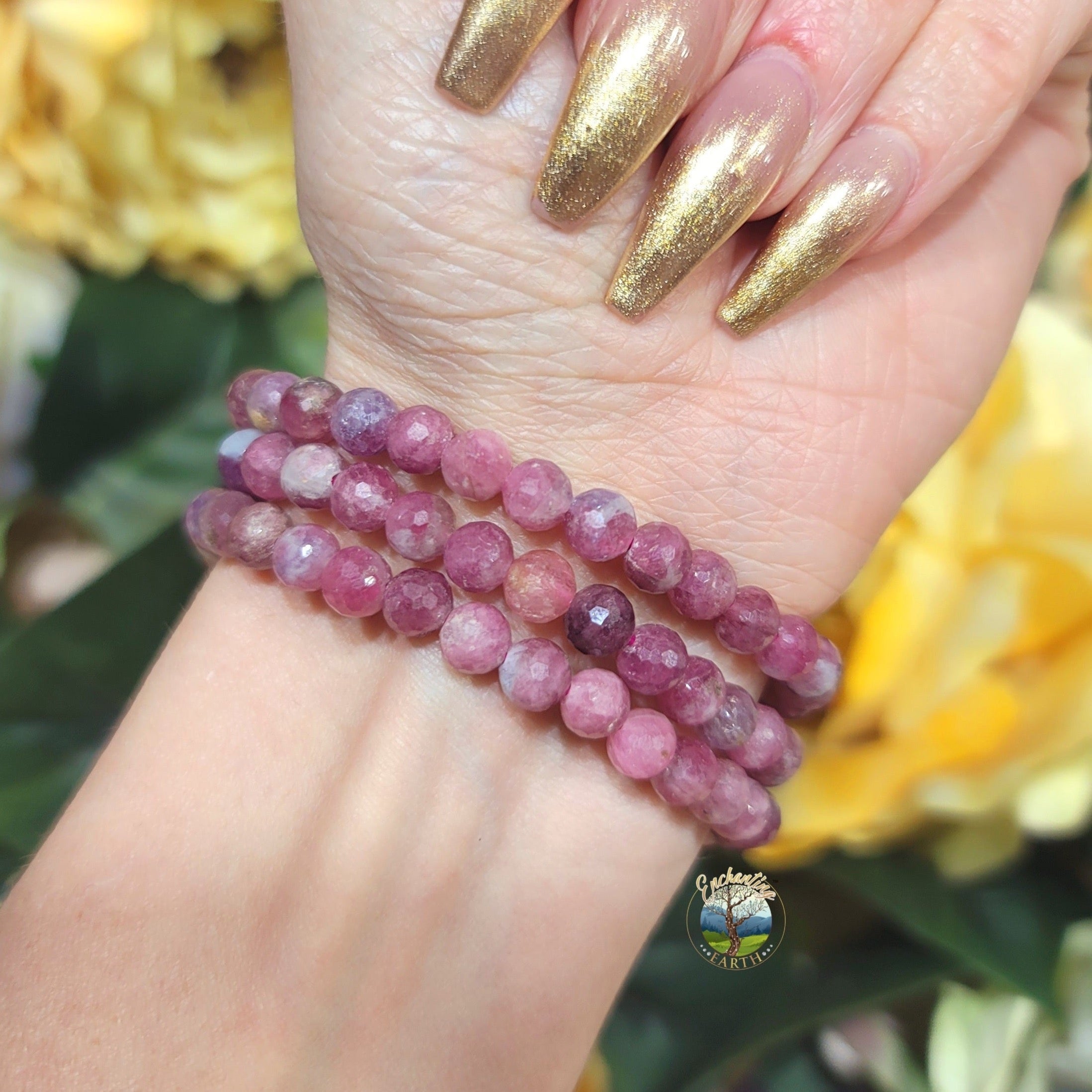 Pink Tourmaline Faceted Bracelet for Compassion, Joy, Opening Heart to Love & Wisdom