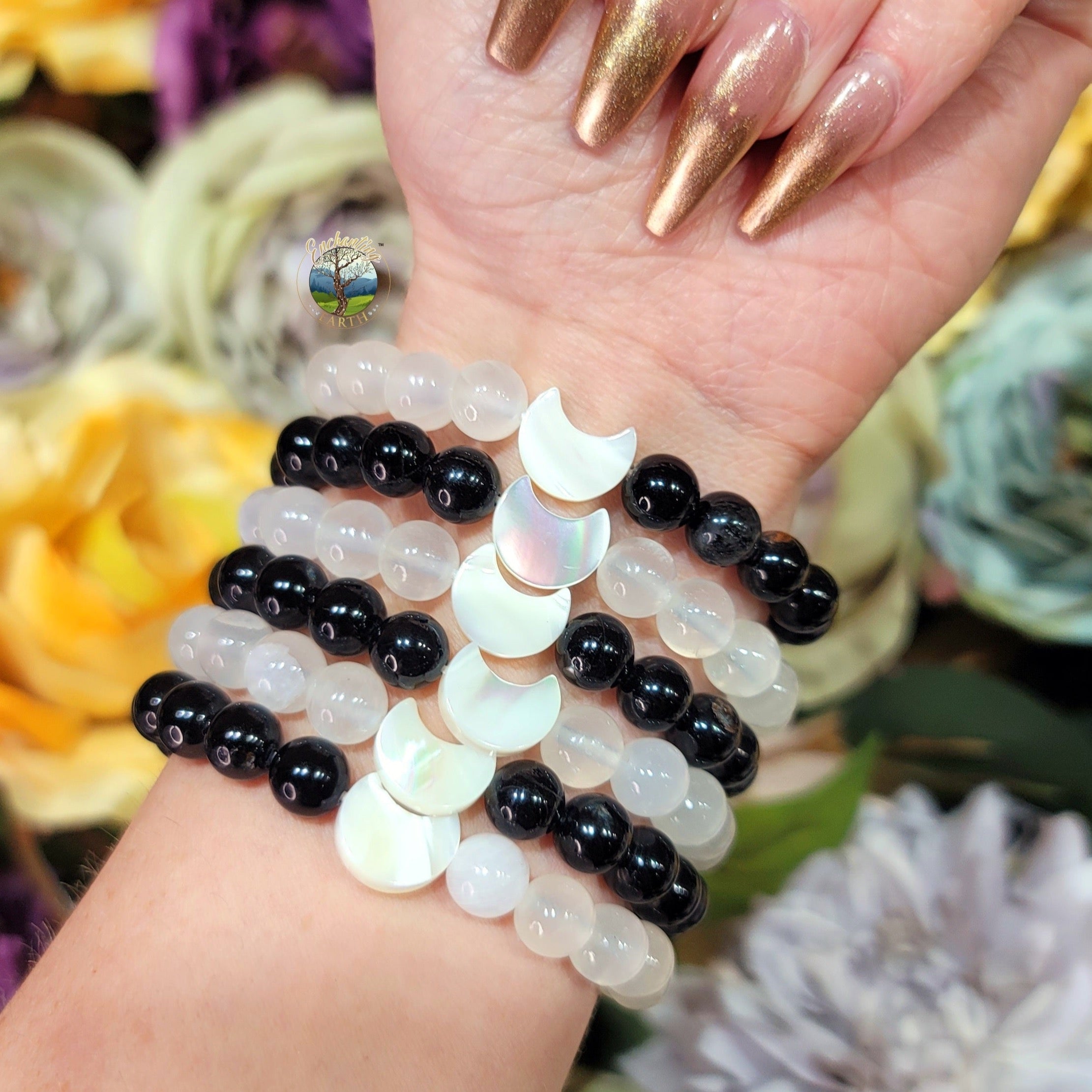 Harmony Bracelet ☯️ Black Tourmaline & Selenite for Meditation, Protection & Purification