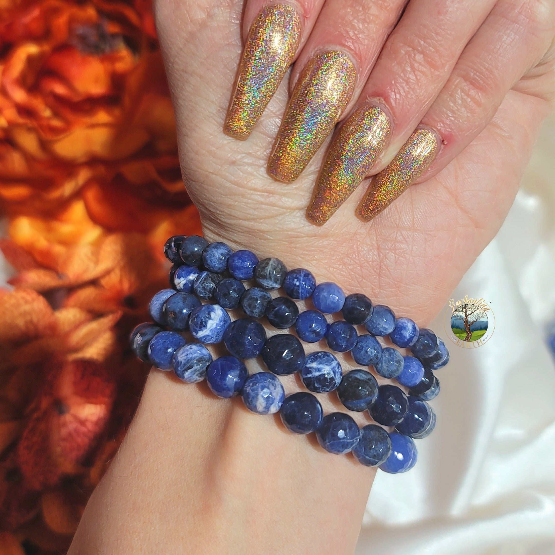Sodalite Faceted Bracelet for Relaxation and Restful Sleep