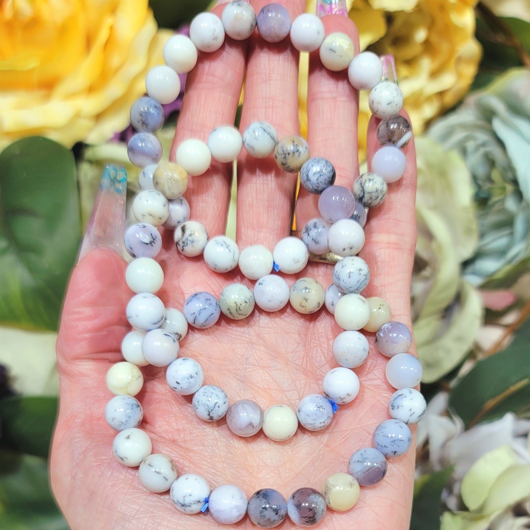 Dendritic Opal Bracelet for Positive Energy, Protection and Spiritual Growth
