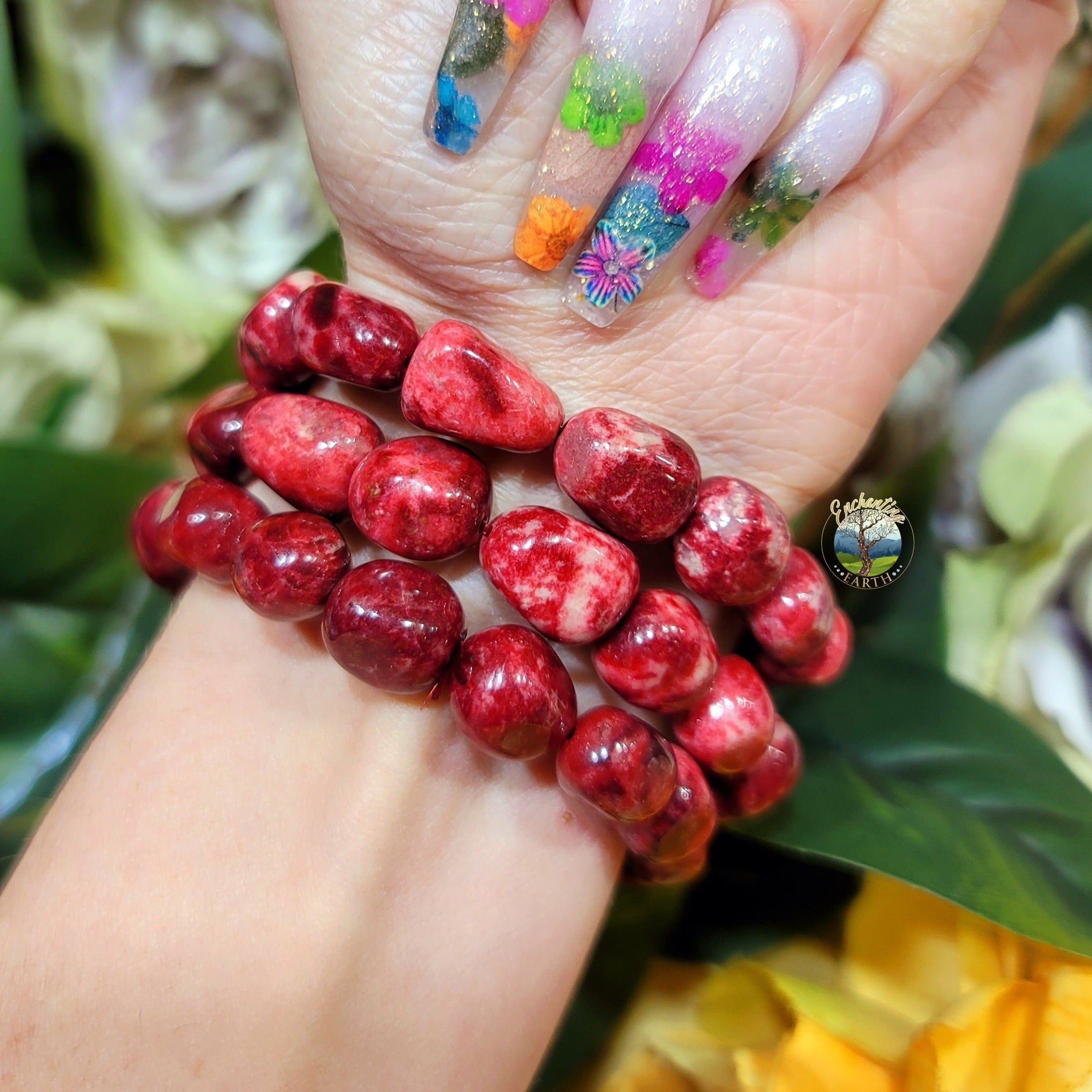 Thulite Nugget Bracelet (High Quality) for Attraction, Joy and Self Love