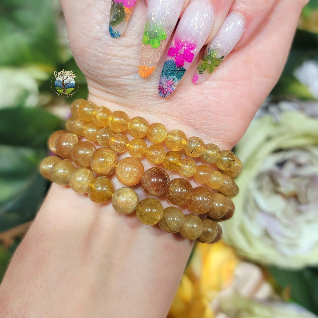 Golden Yellow Apatite Bracelet for Creation Confidence and Manifestat Enchanting Earth