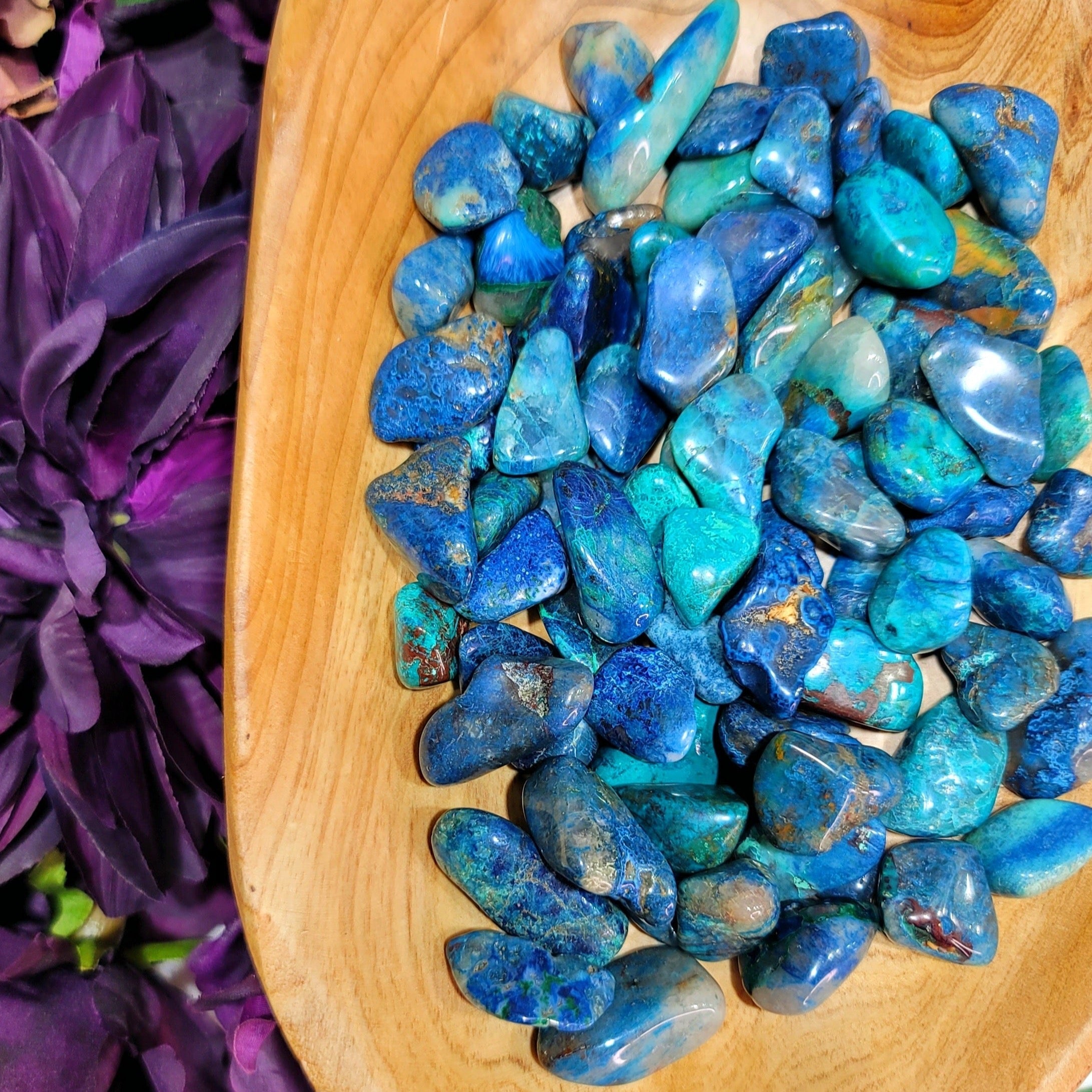 Shattuckite with Chrysocolla Tumble for Communication, Empowerment, and Truth