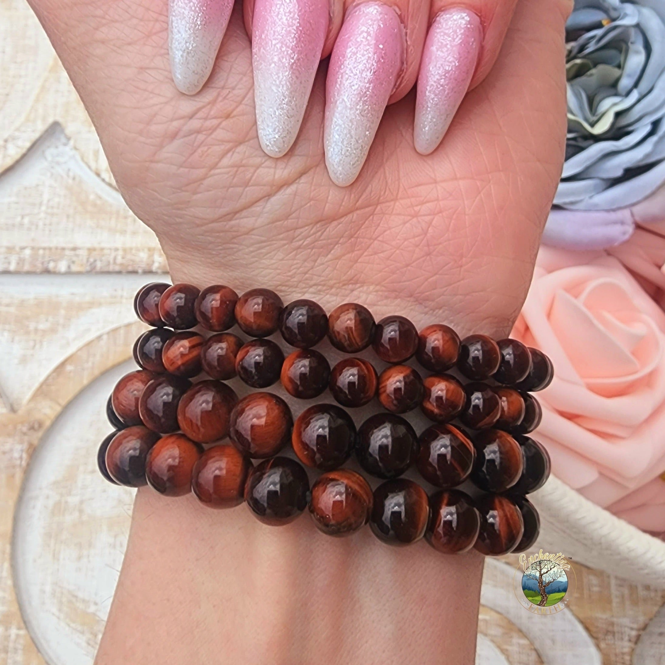Red Tiger Eye Bracelet (AAA Grade) for Balancing Emotions, Motivation and Strength