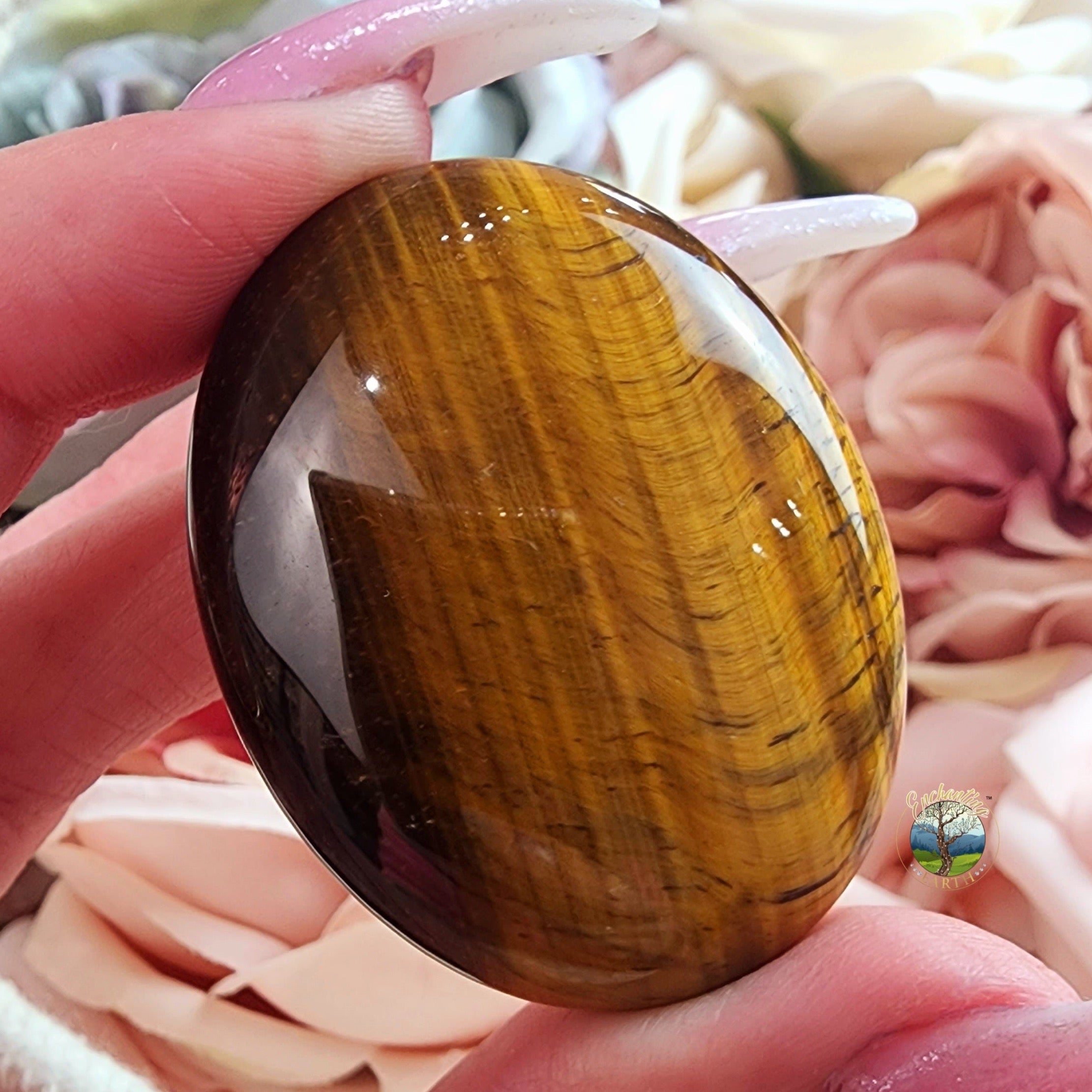 Tiger Eye Palm Stone for Courage, Harmony and Strength